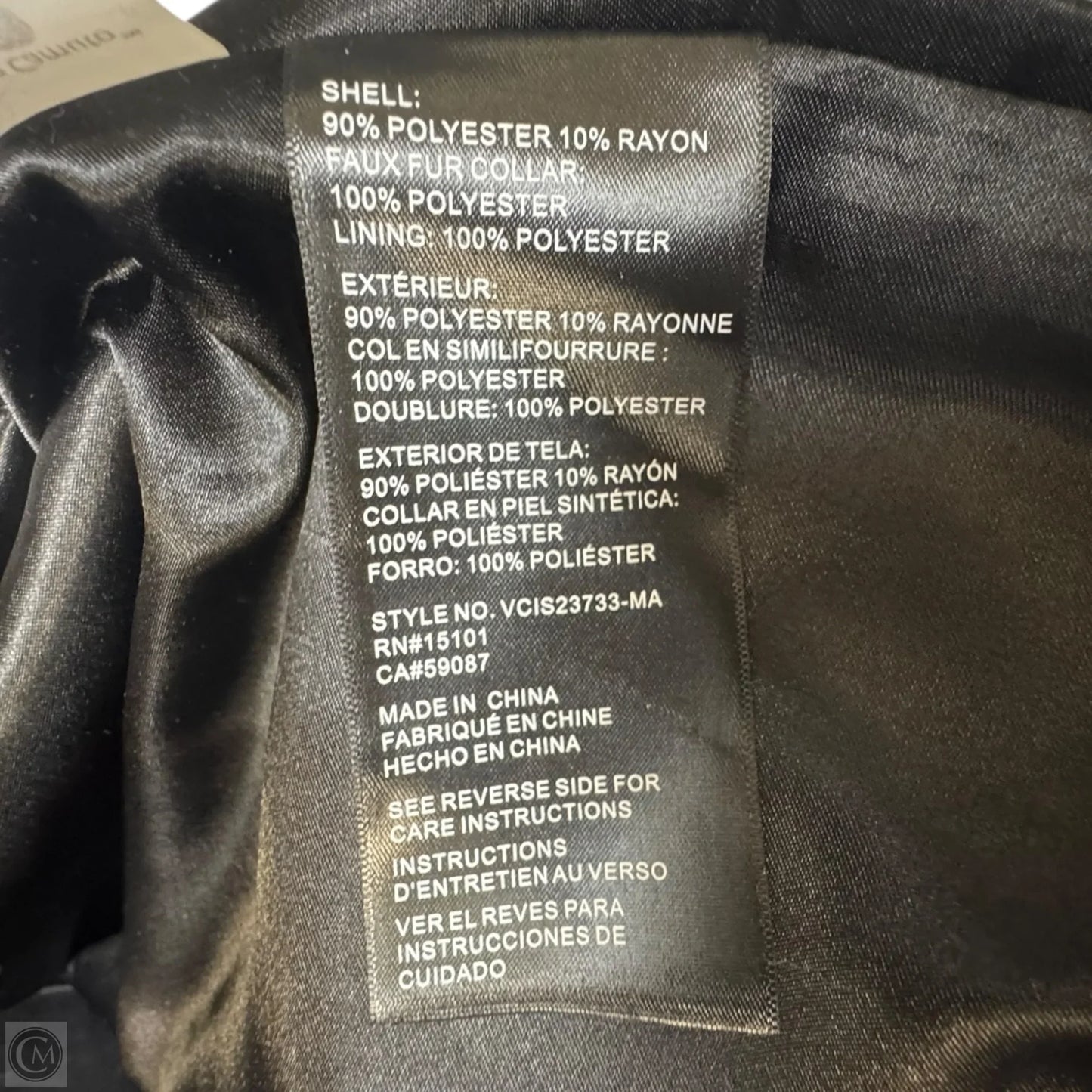 Coat By Vince Camuto In Black, Size: S