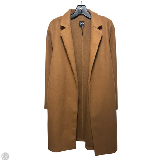 Coat Long By Zara In Tan, Size: M