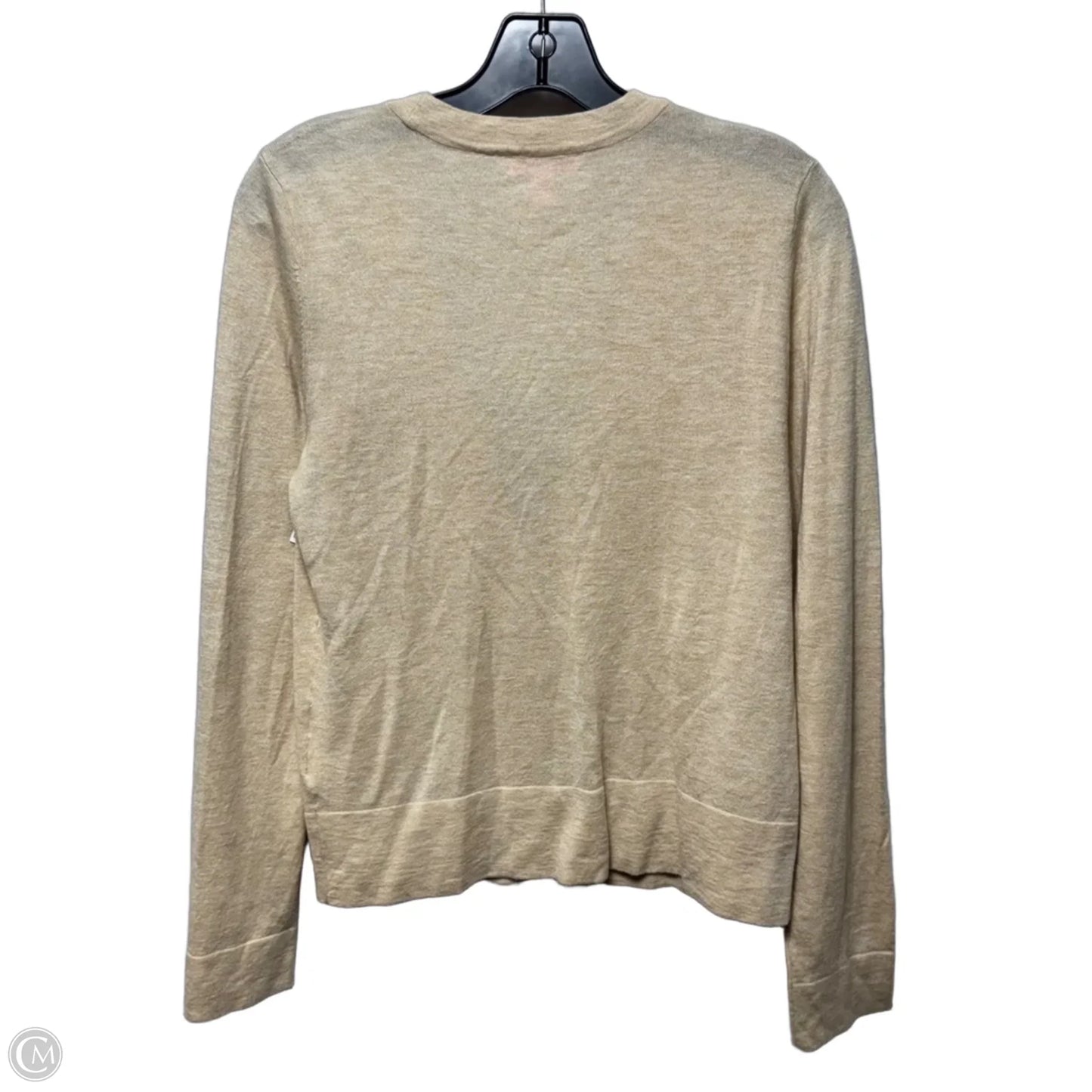 Wool Blend Sweater Cardigan Designer By Lilly Pulitzer In Tan, Size: L