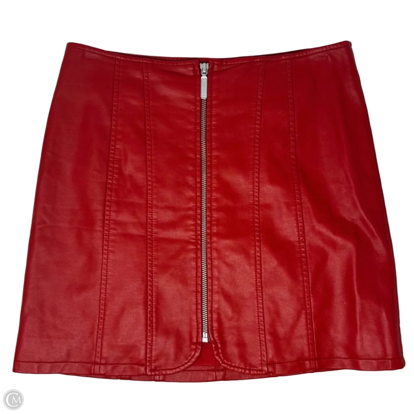 Faux Leather Skirt Mini By Free People In Red, Size: 2