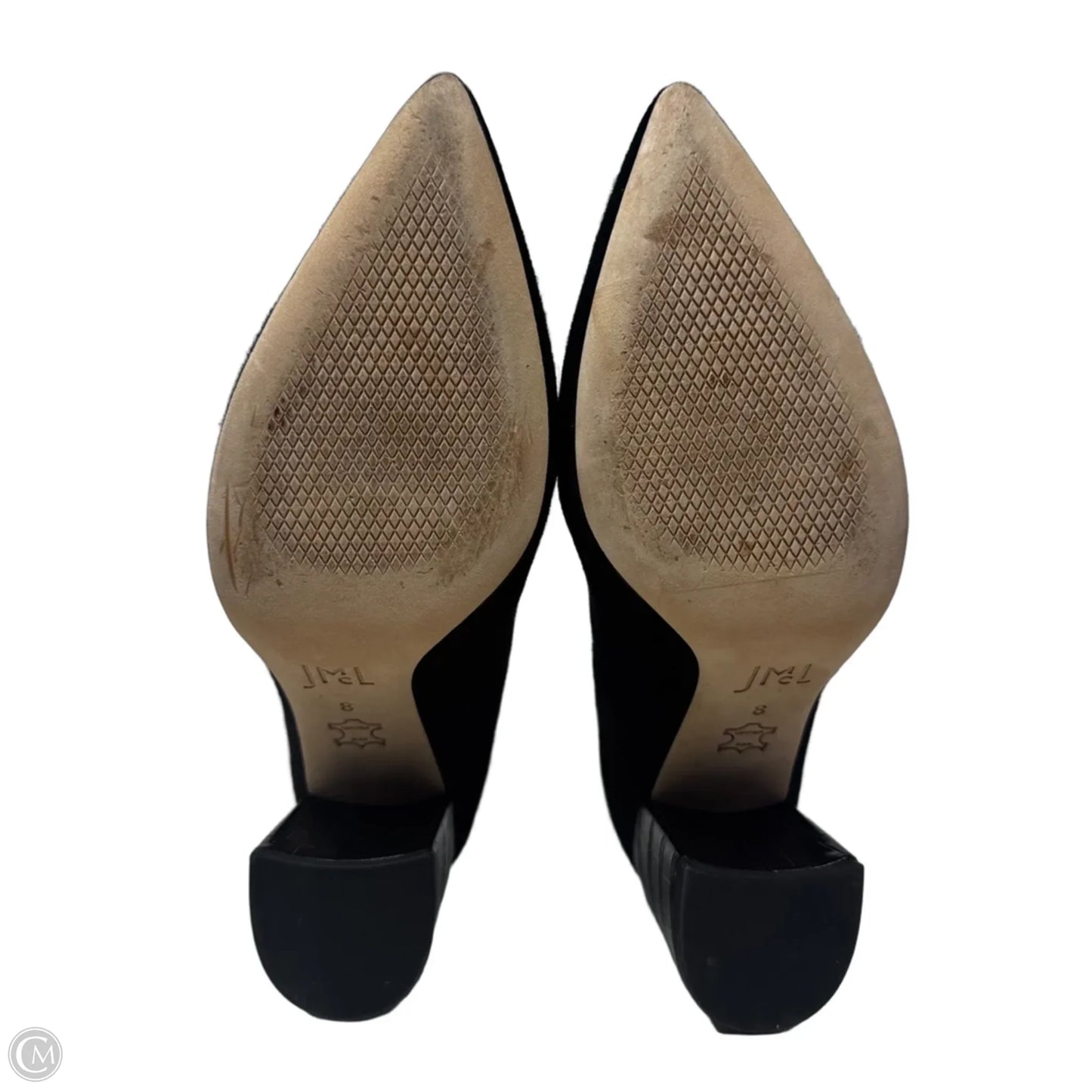 Croc Heel Suede Shoes Heels Block By J Mclaughlin In Black, Size: 8