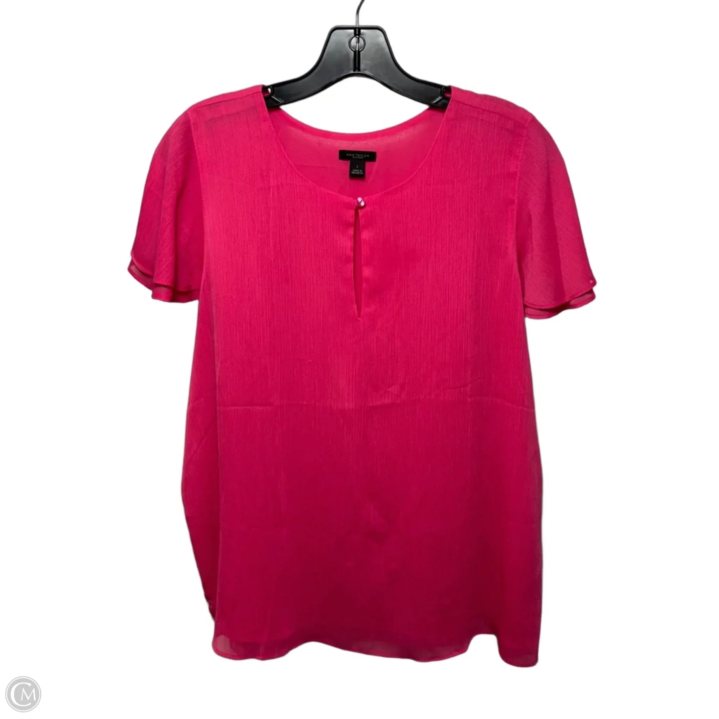 Top Short Sleeve By Ann Taylor In Pink, Size: L