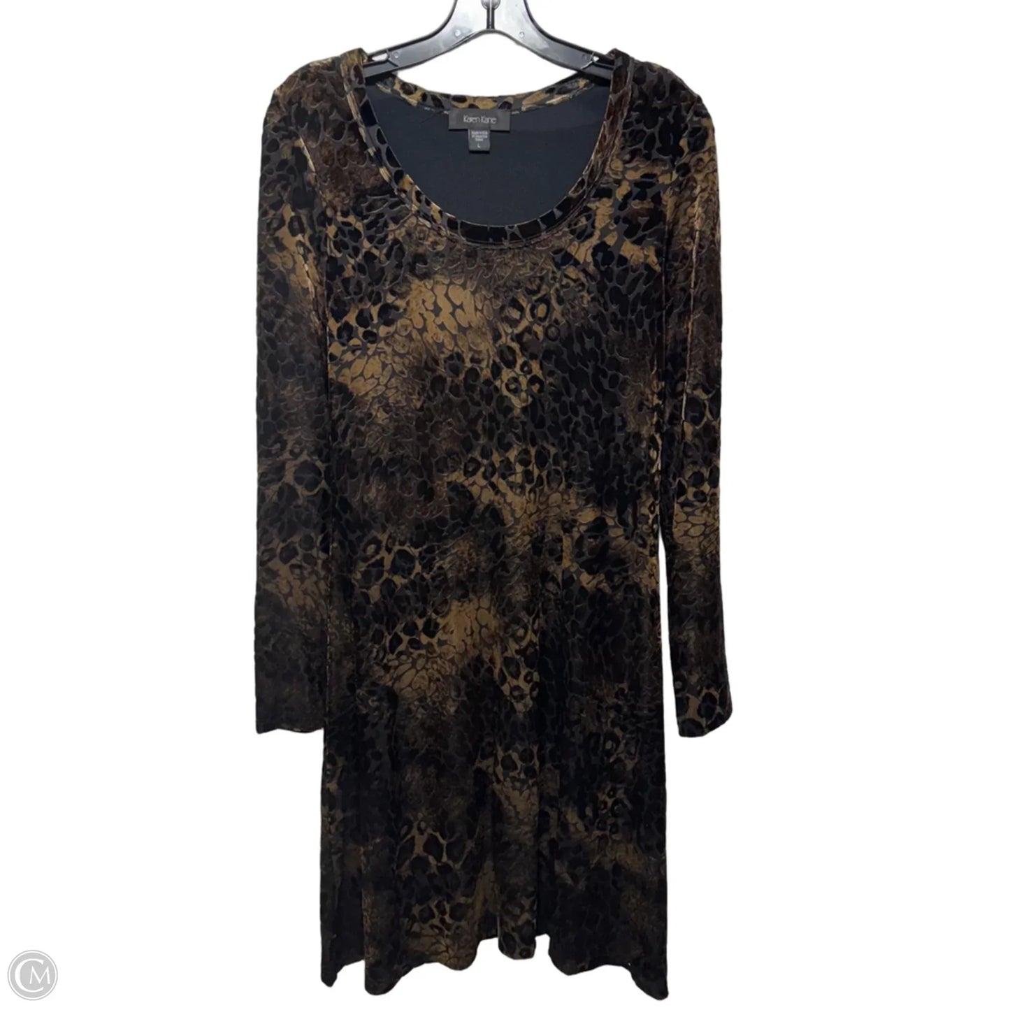 Velvet Burnout Mini Dress By Karen Kane In Animal Print, Size: L