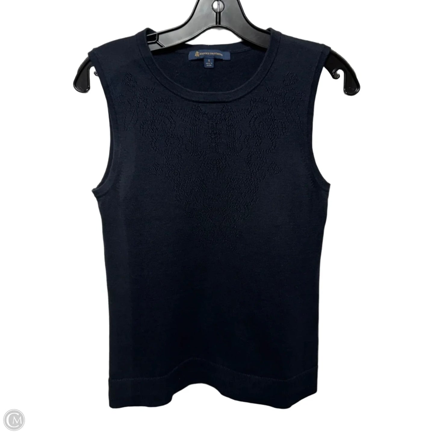 Cotton Knit Top Sleeveless By Brooks Brothers In Navy, Size: S