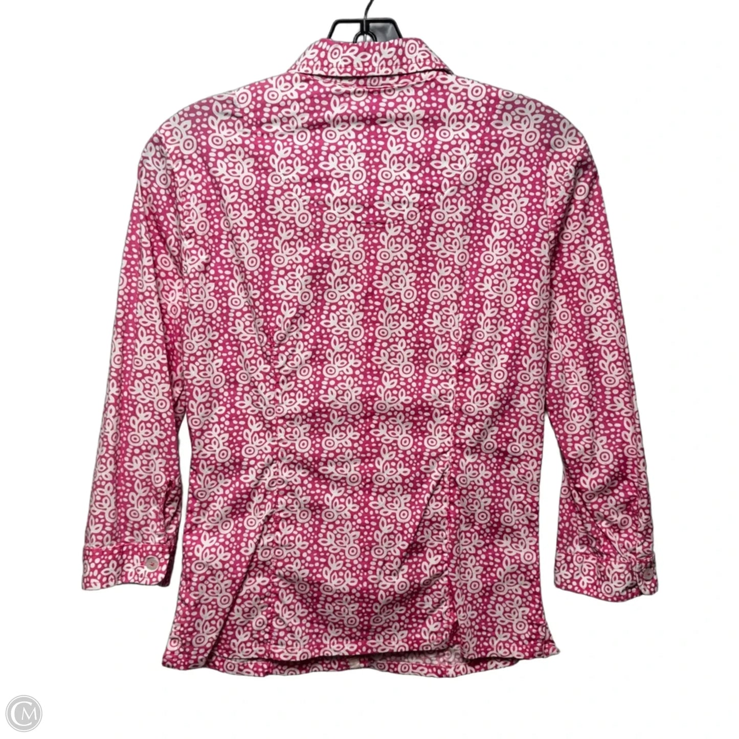 3/4 Sleeve Shirt By Tizzie In Pink & White, Size: S