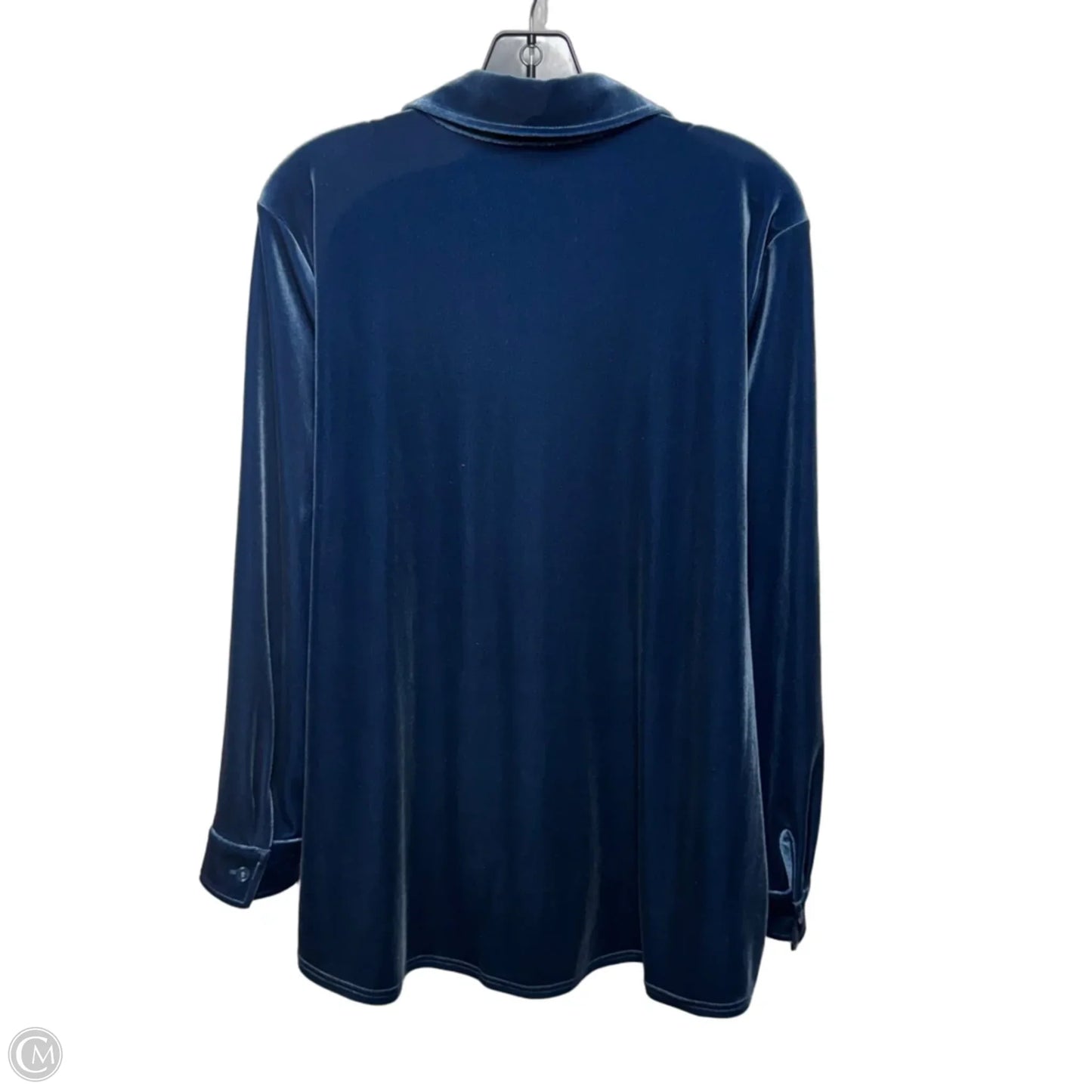 Velvet Top Long Sleeve By Soft Surroundings In Blue, Size: L
