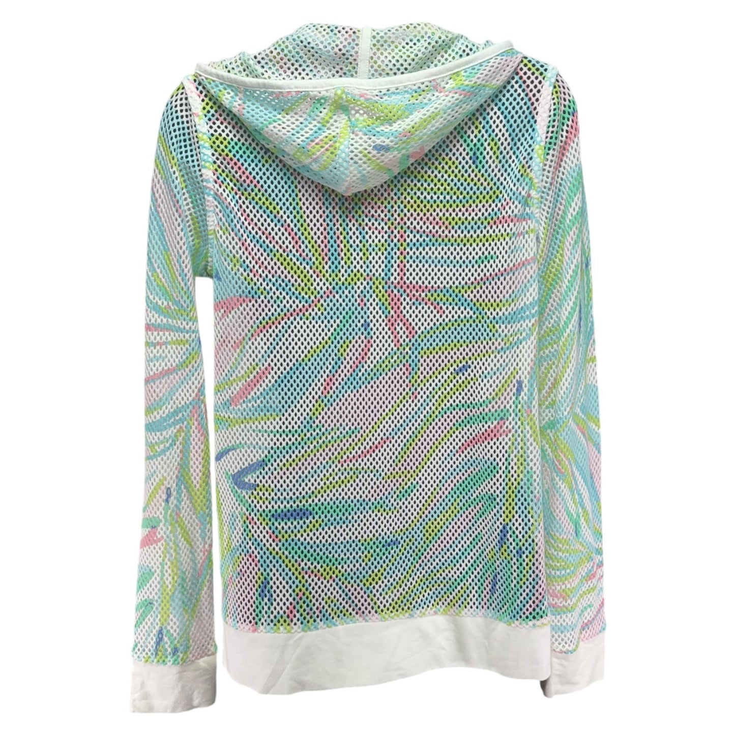 Vintage Mesh Zip Up Hoodie Designer By Lilly Pulitzer In Multi-colored, Size: S