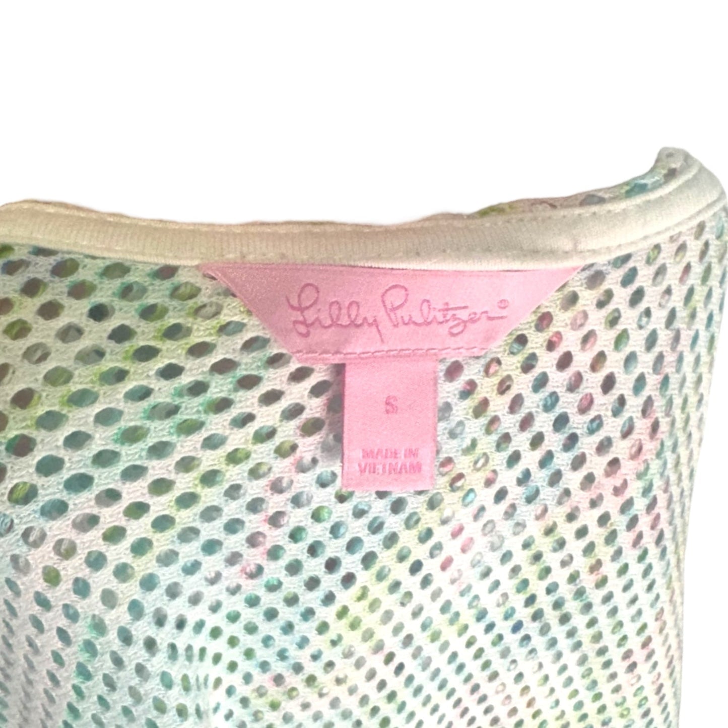 Vintage Mesh Zip Up Hoodie Designer By Lilly Pulitzer In Multi-colored, Size: S