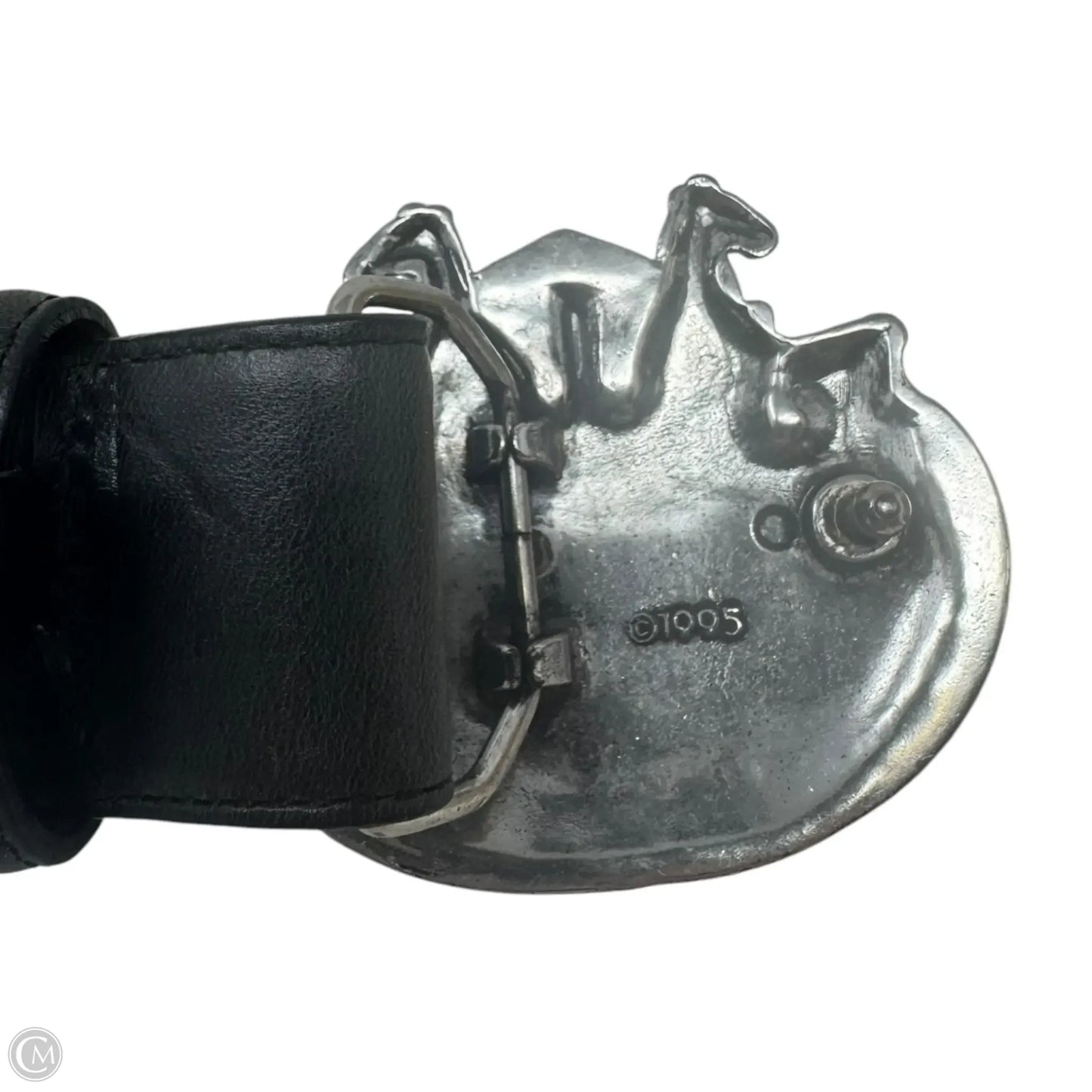 C. 1995 Museum Collection Leather Belt with Noah's Ark Buckle By Brighton, Size: Large