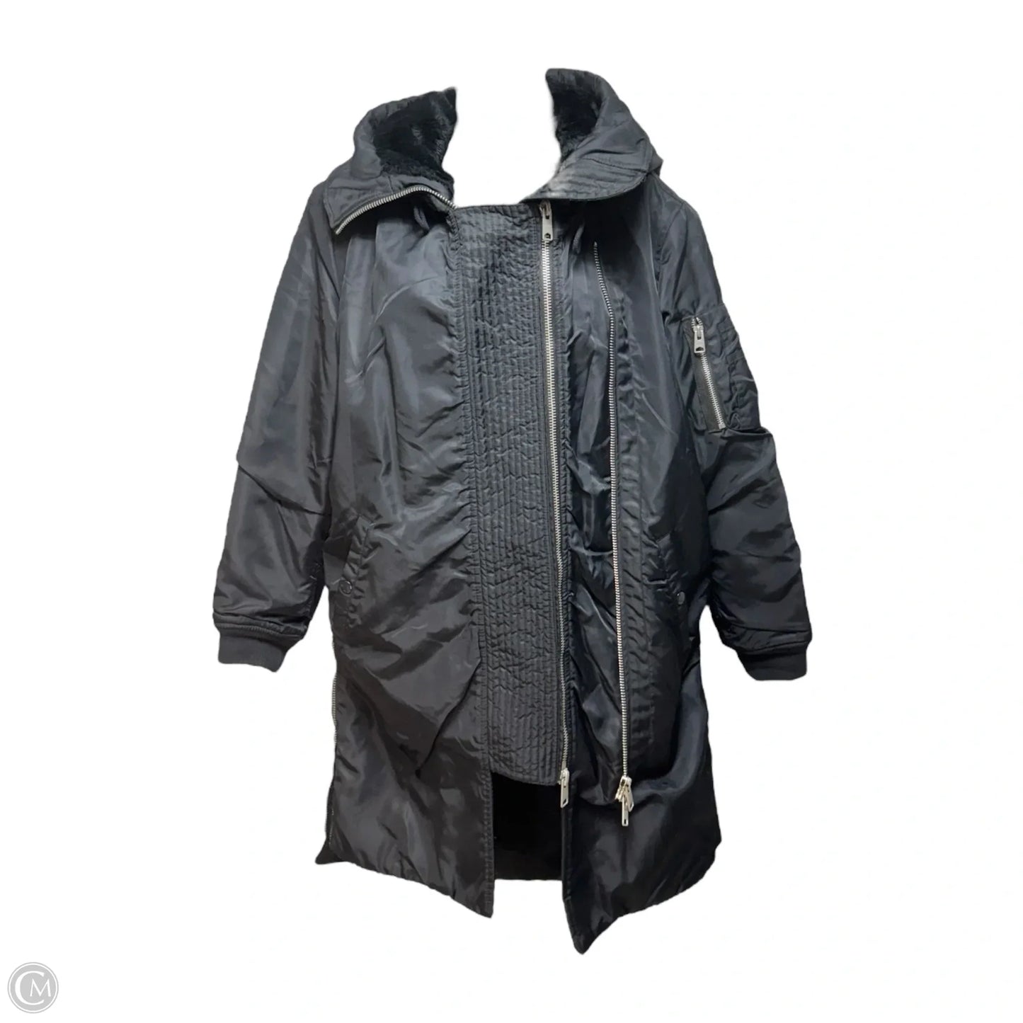 Oren Shell Parka Coat Designer By All Saints In Black, Size: S