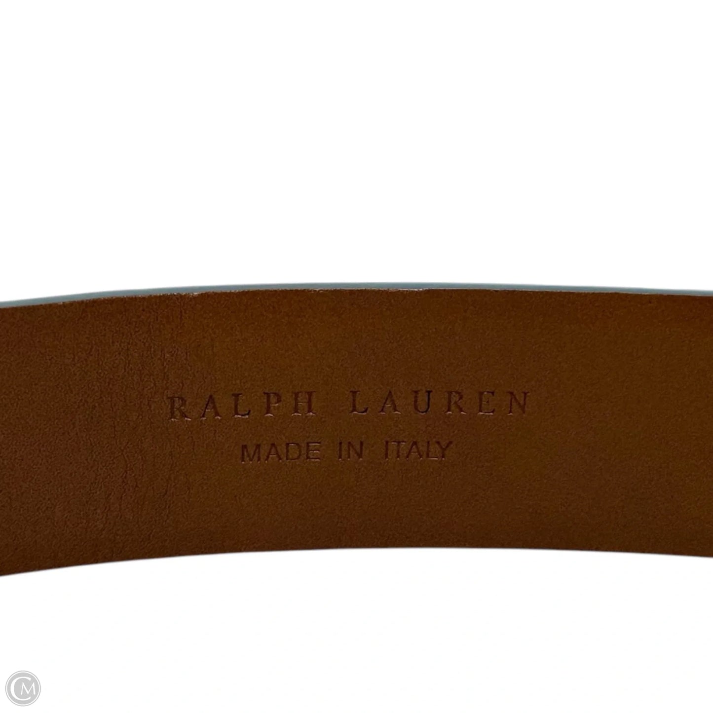 Metallic Leather Belt By Ralph Lauren, Size: Large