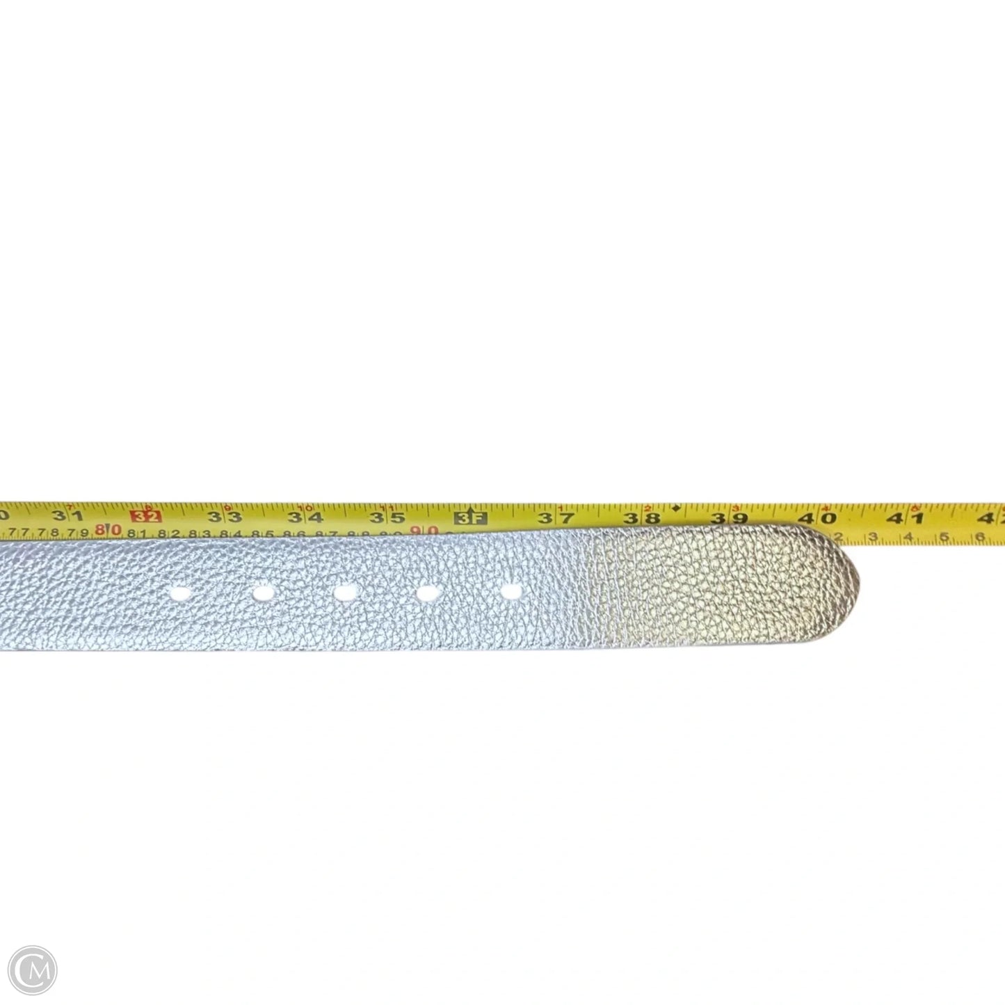 Metallic Leather Belt By Ralph Lauren, Size: Large