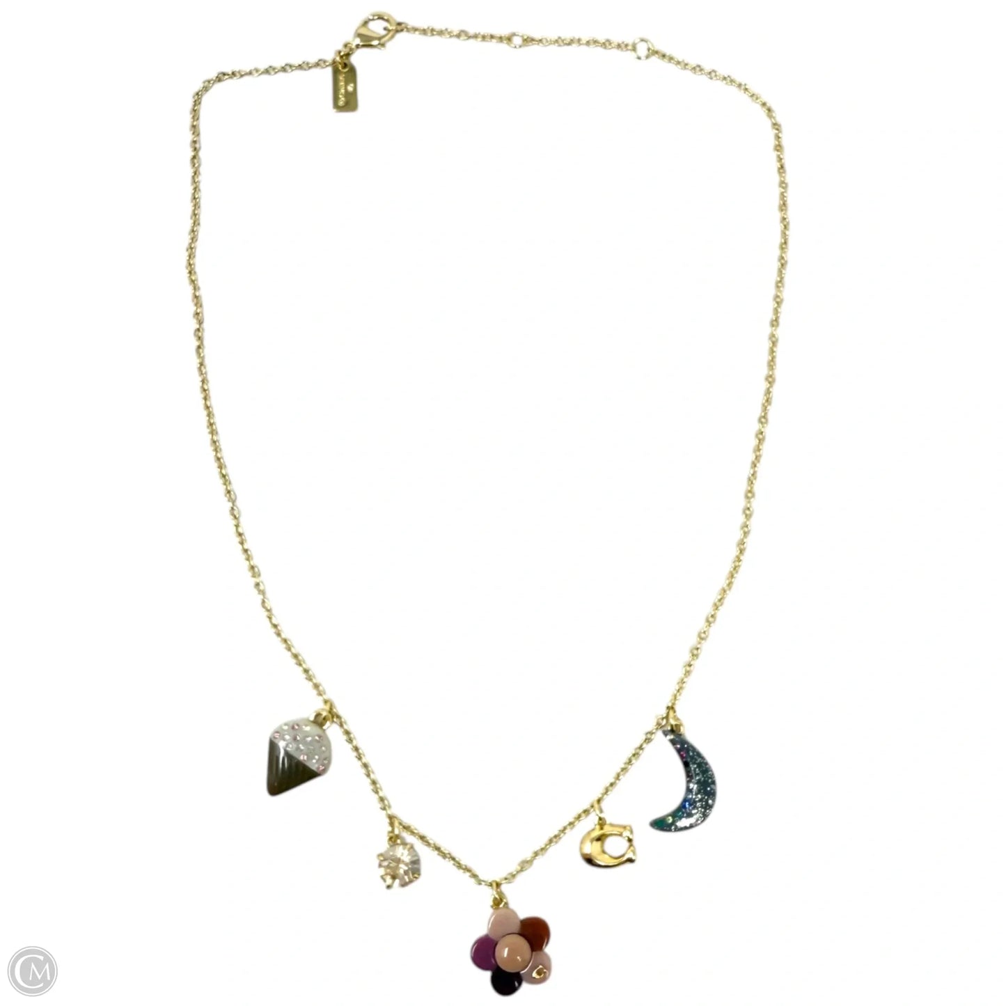 Moon And Flower Charm Necklace Designer By Coach
