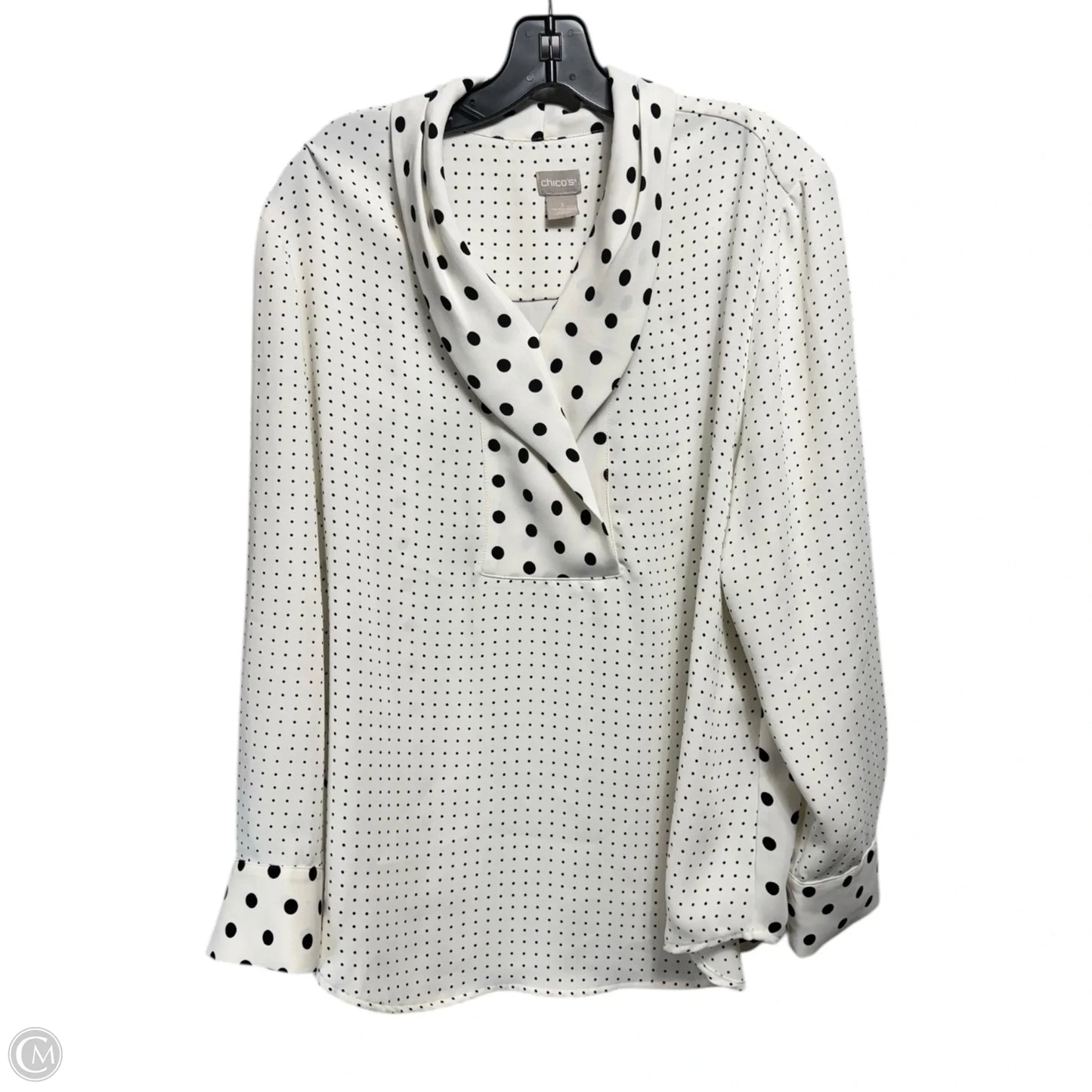 Top Long Sleeve By Chicos In Polkadot Pattern, Size: 16