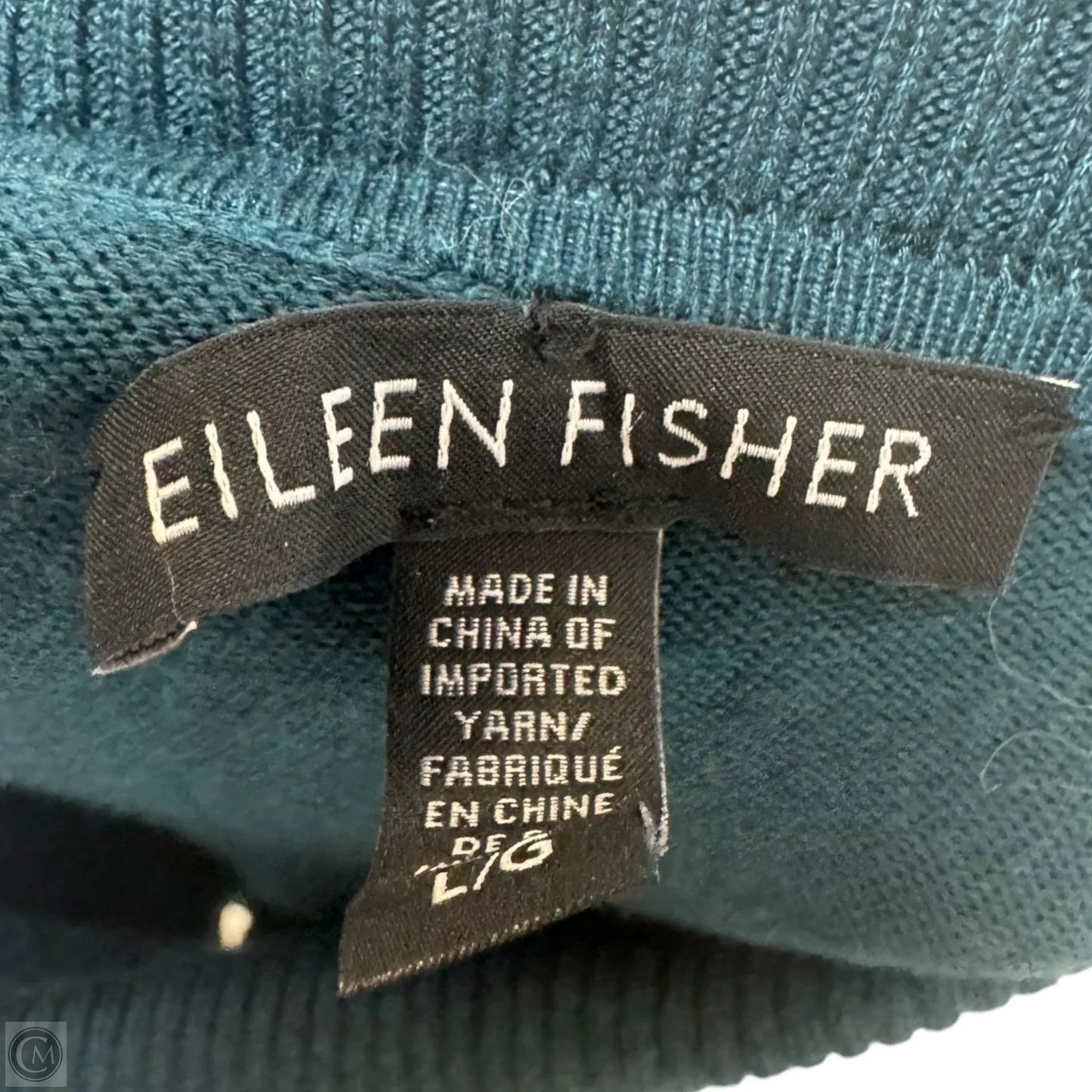 Sweater By Eileen Fisher In Teal, Size: L