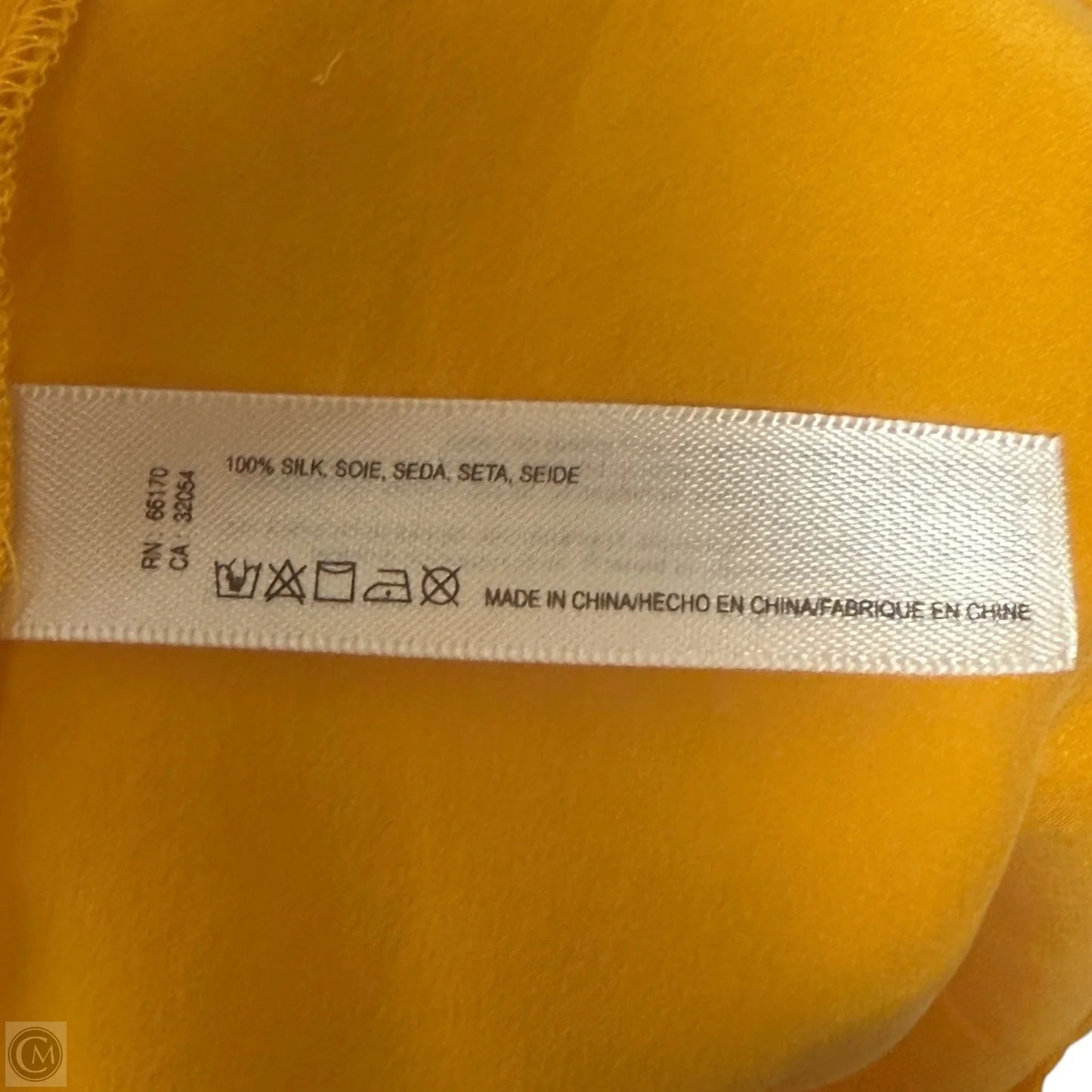 Straight Silk Camisole By Floreat X Anthropologie In Yellow, Size: S