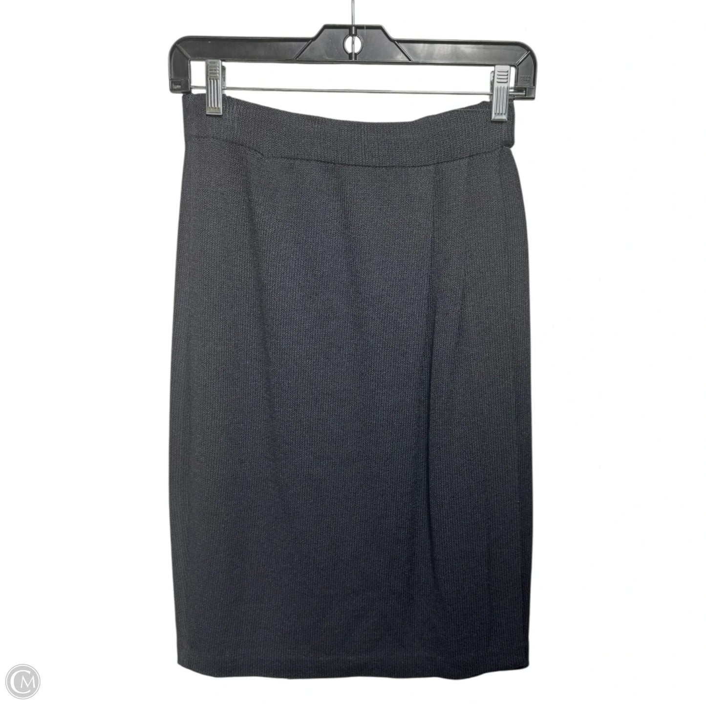 Knit Midi Skirt Designer By St John Collection In Black, Size: 6