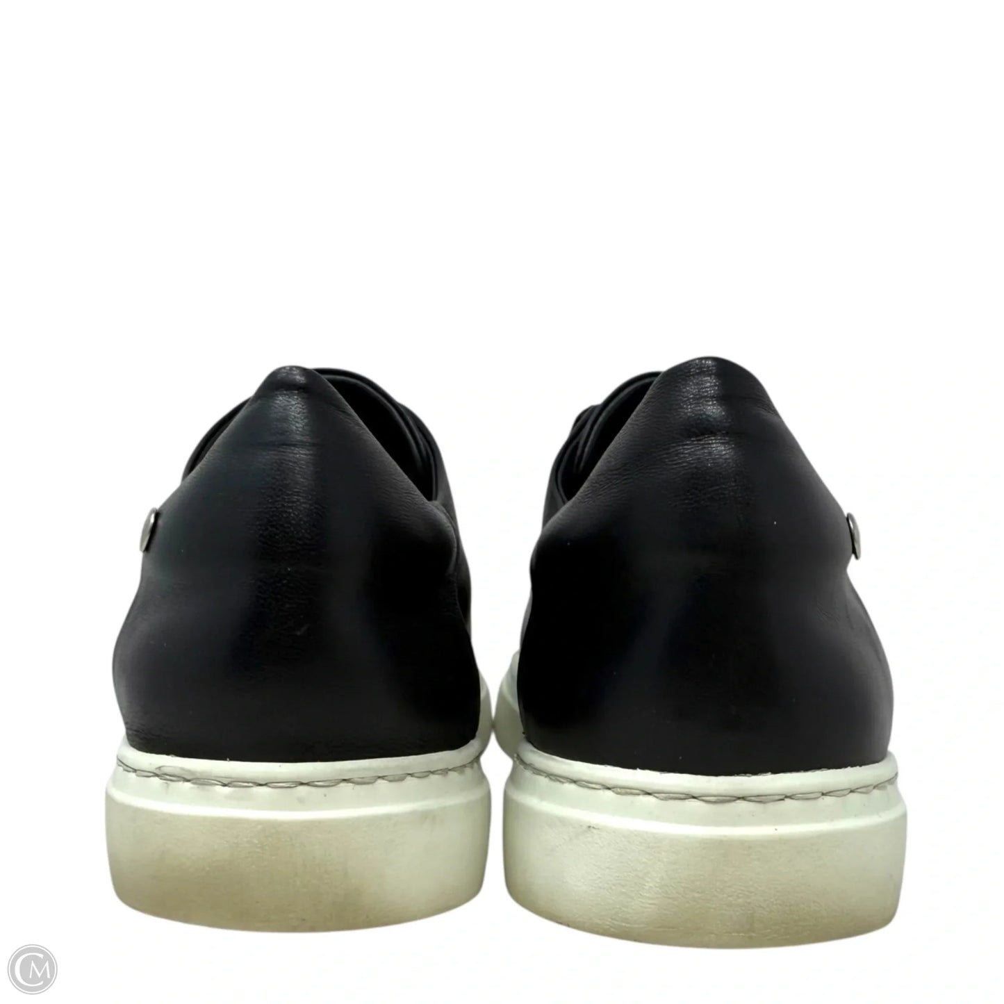 Stud Leather Lace Up Sneakers By Agl In Black, Size: 12