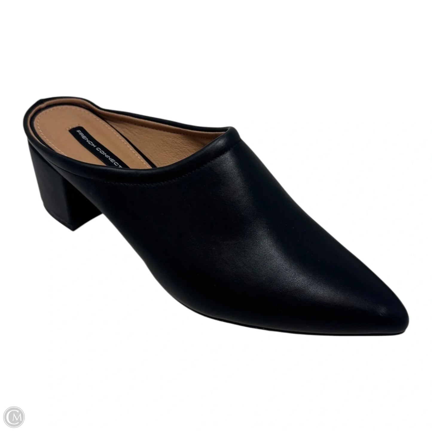 Pointed Toe Mules Shoes Heels Block By French Connection In Black, Size: 8.5