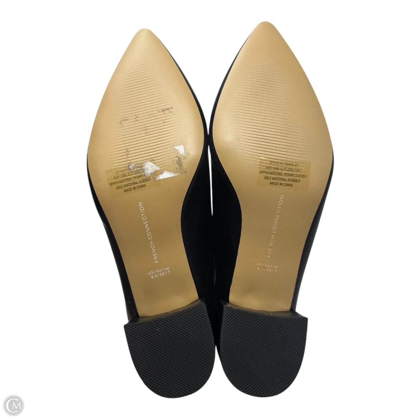 Pointed Toe Mules Shoes Heels Block By French Connection In Black, Size: 8.5