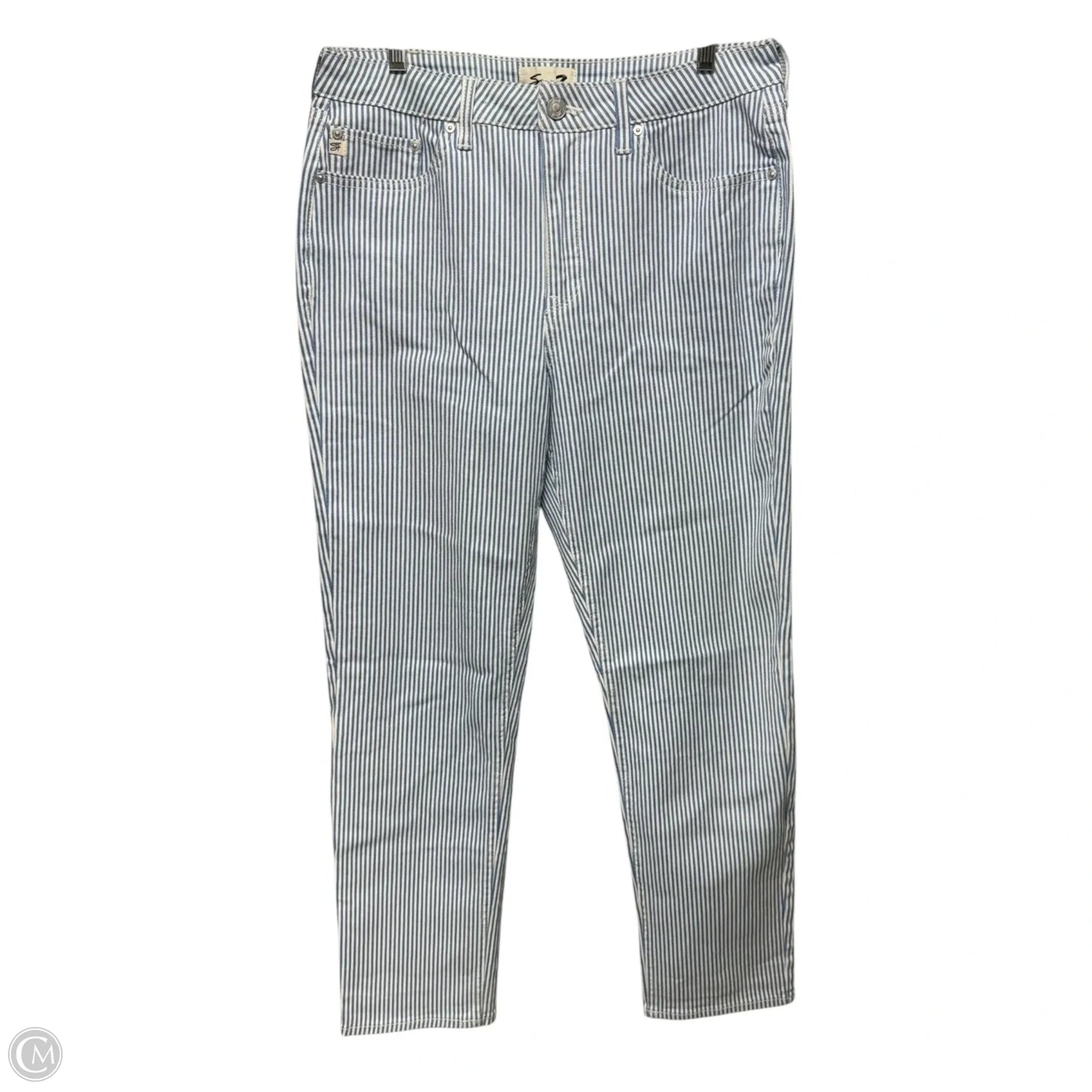 Jeans Straight By Seven 7 In Striped Pattern, Size: 10