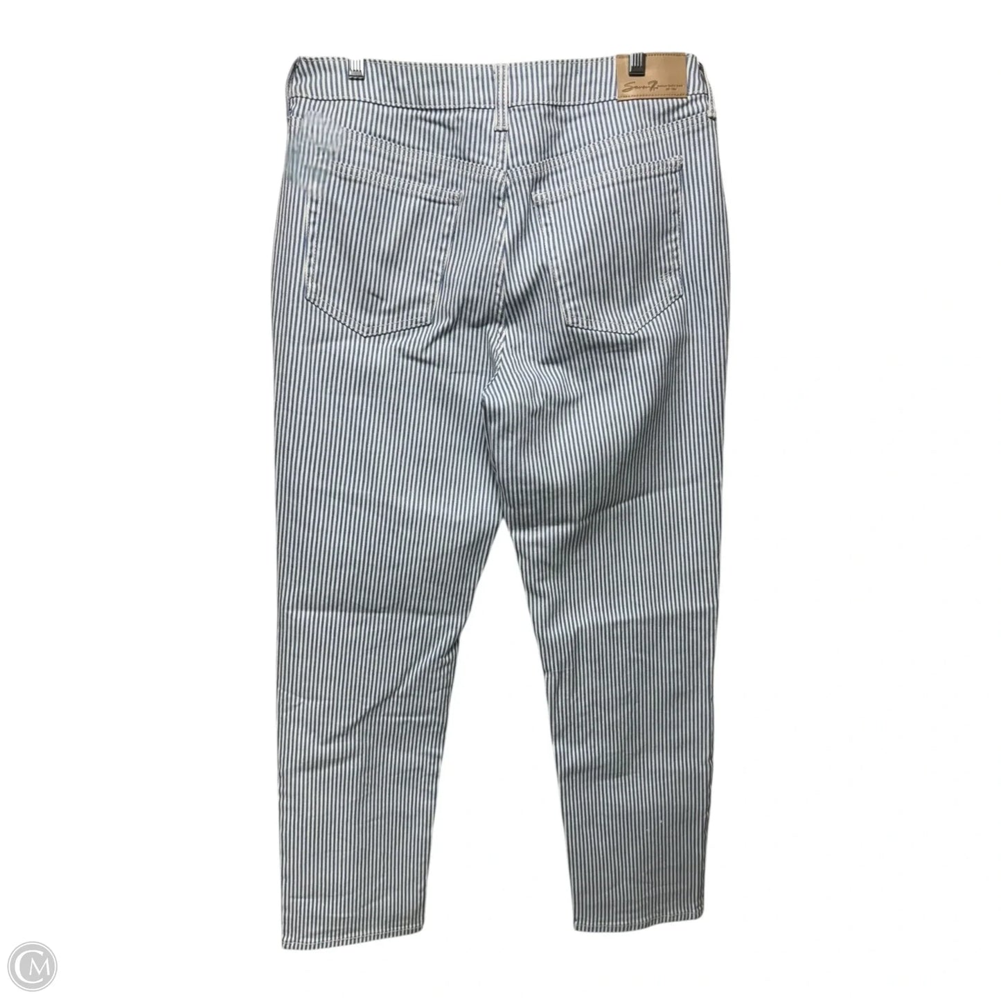 Jeans Straight By Seven 7 In Striped Pattern, Size: 10