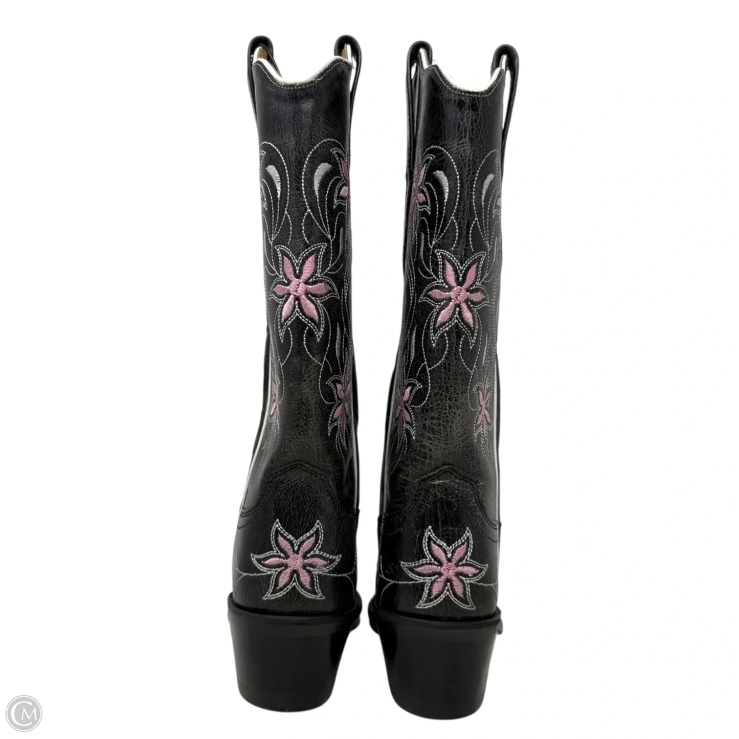 Jama Snip Toe Western Boots By Old West In Black & Pink, Size: 6