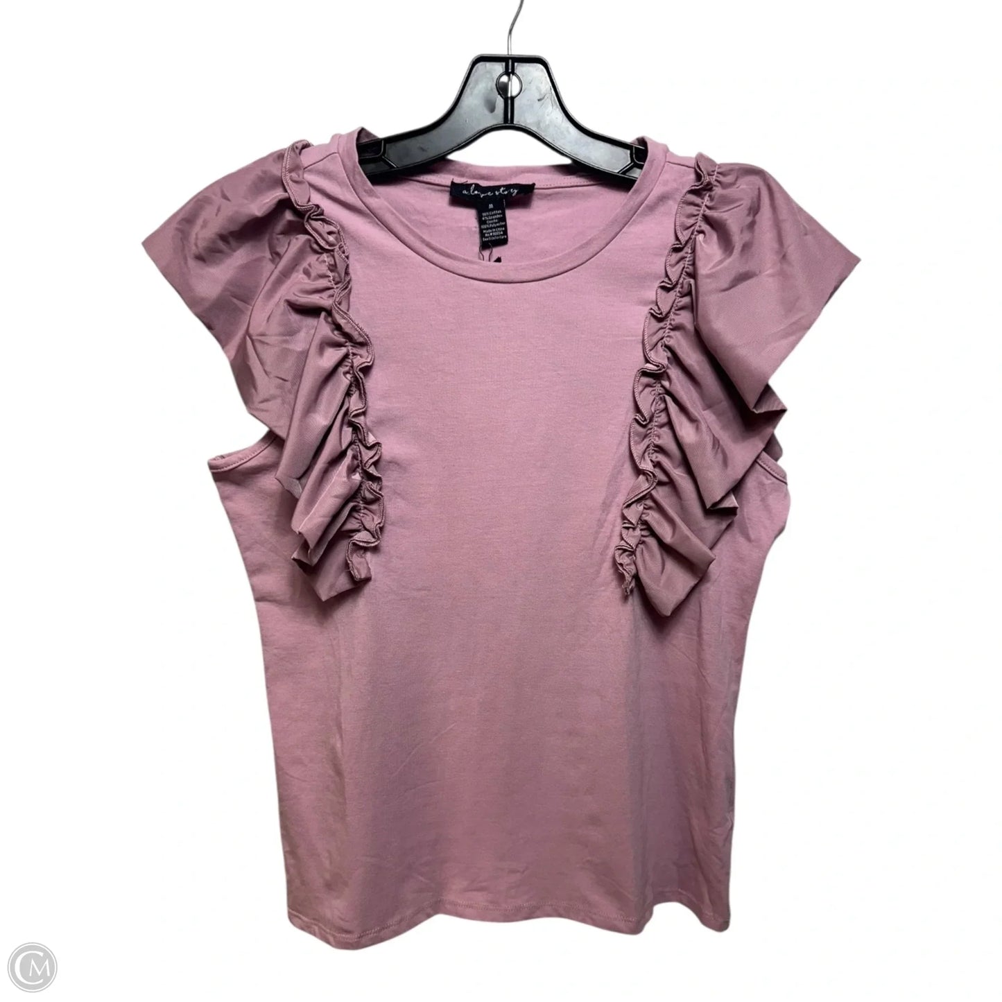 Ruffle Top Short Sleeve By A Love Story In Purple, Size: M