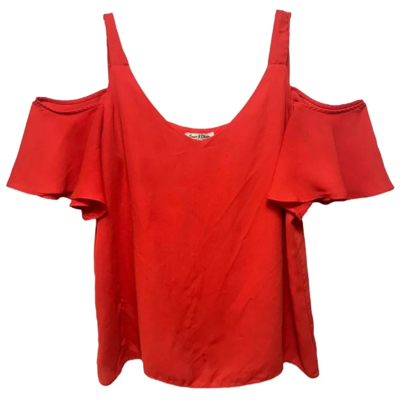 Top Short Sleeve By Emma & Olivia In Orange, Size: M