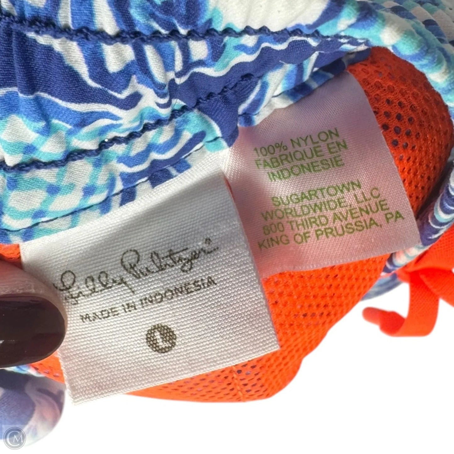 Luxletic Run Around Shorts Designer By Lilly Pulitzer In Bomber Blue Get Trunky, Size: L