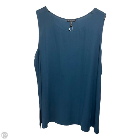 Silk Top Sleeveless By Eileen Fisher In Teal, Size: 1x