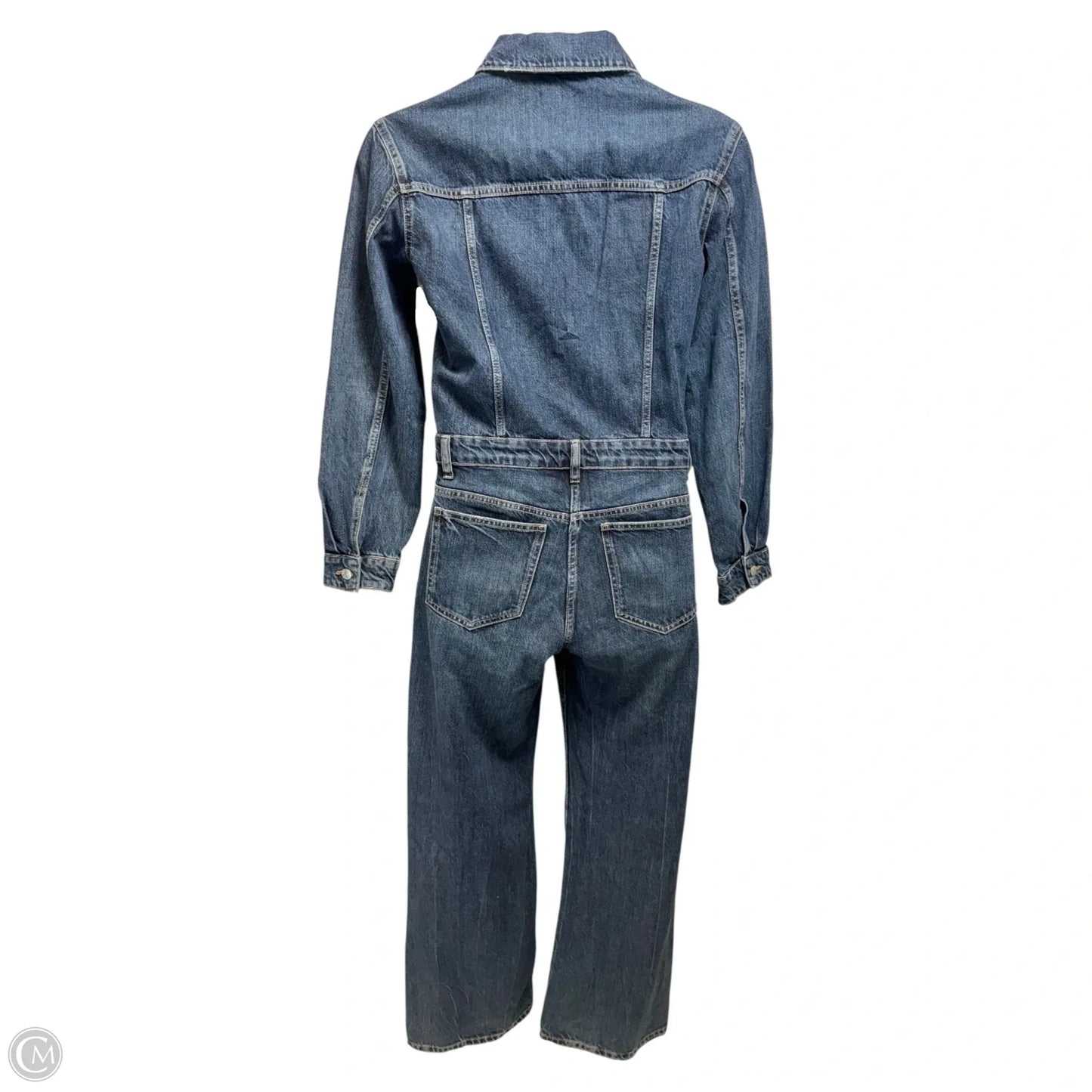 Bootcut Jumpsuit By Zara In Blue Denim, Size: M