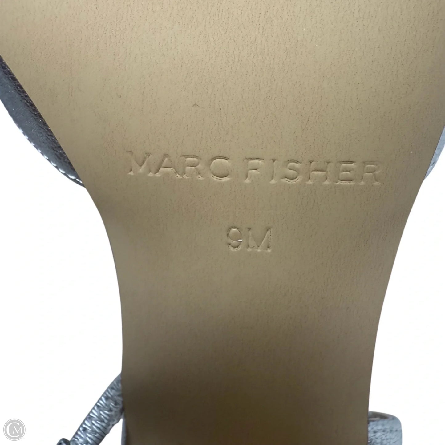 Laglie Slingback Heels By Marc Fisher In Black & Silver, Size: 9