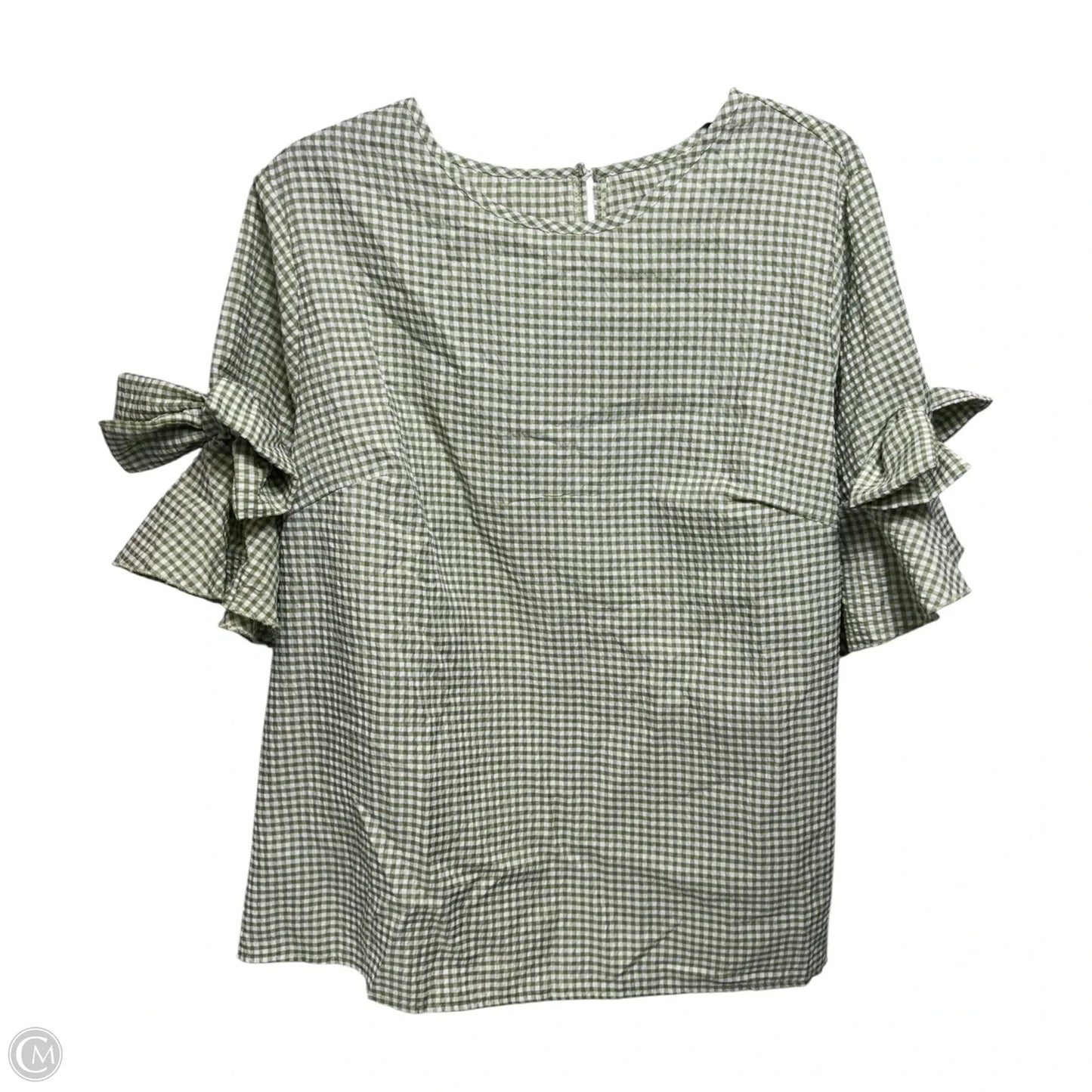 Top Short Sleeve By Shein In Checkered Pattern, Size: 3x