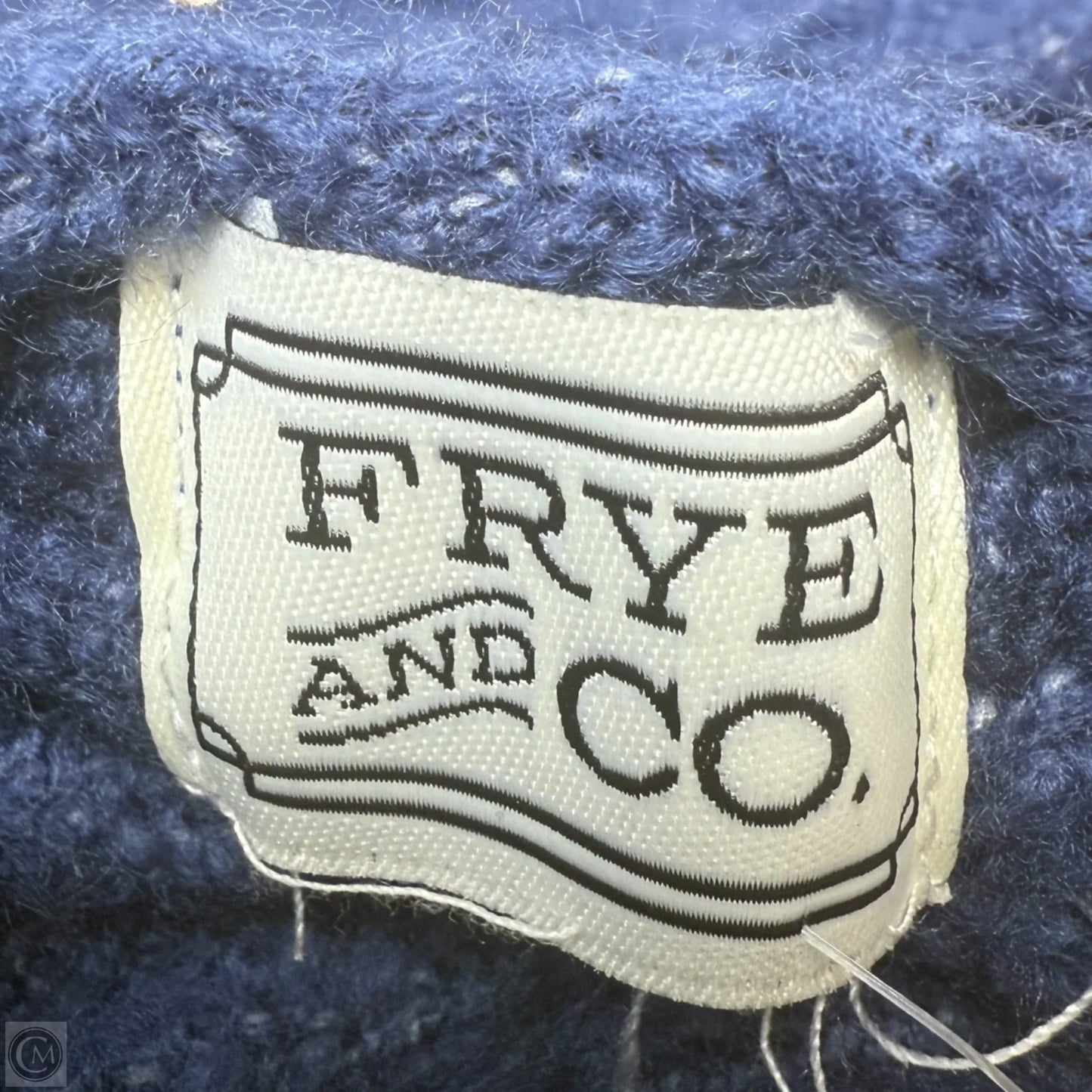 Indigo Cable Long Pom Pom Scarf By Frye And Co