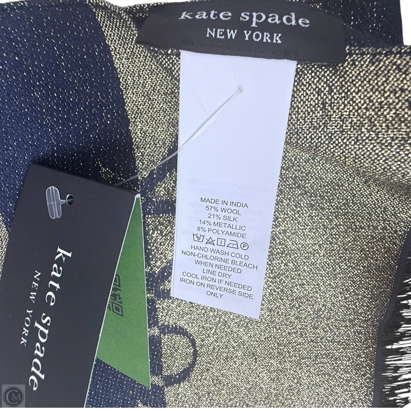Awning Stripe Yarn Dye Scarf Designer By Kate Spade In Blazer Blue