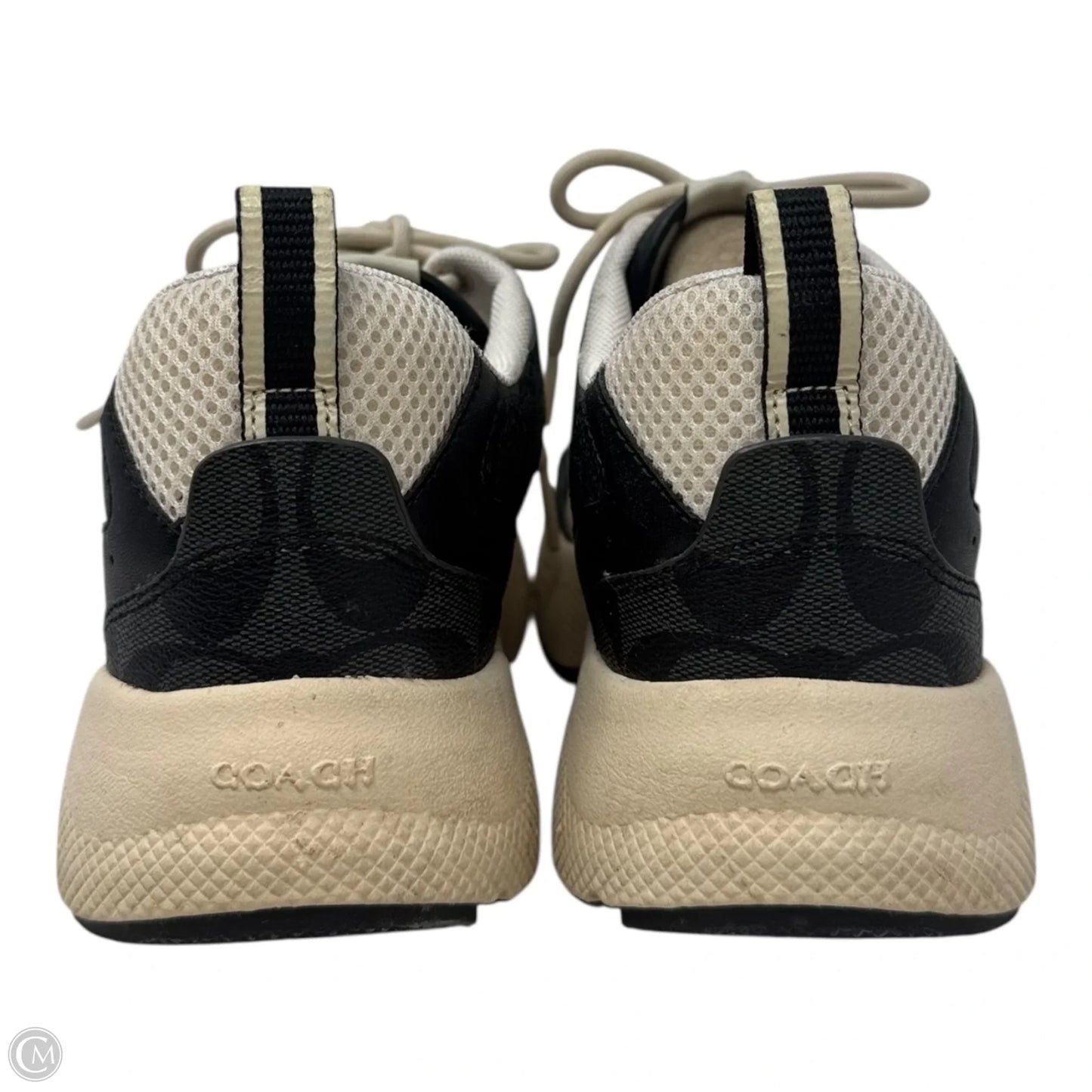 Strider Sneaker Shoes Designer By Coach In Black & Cream, Size: 7.5