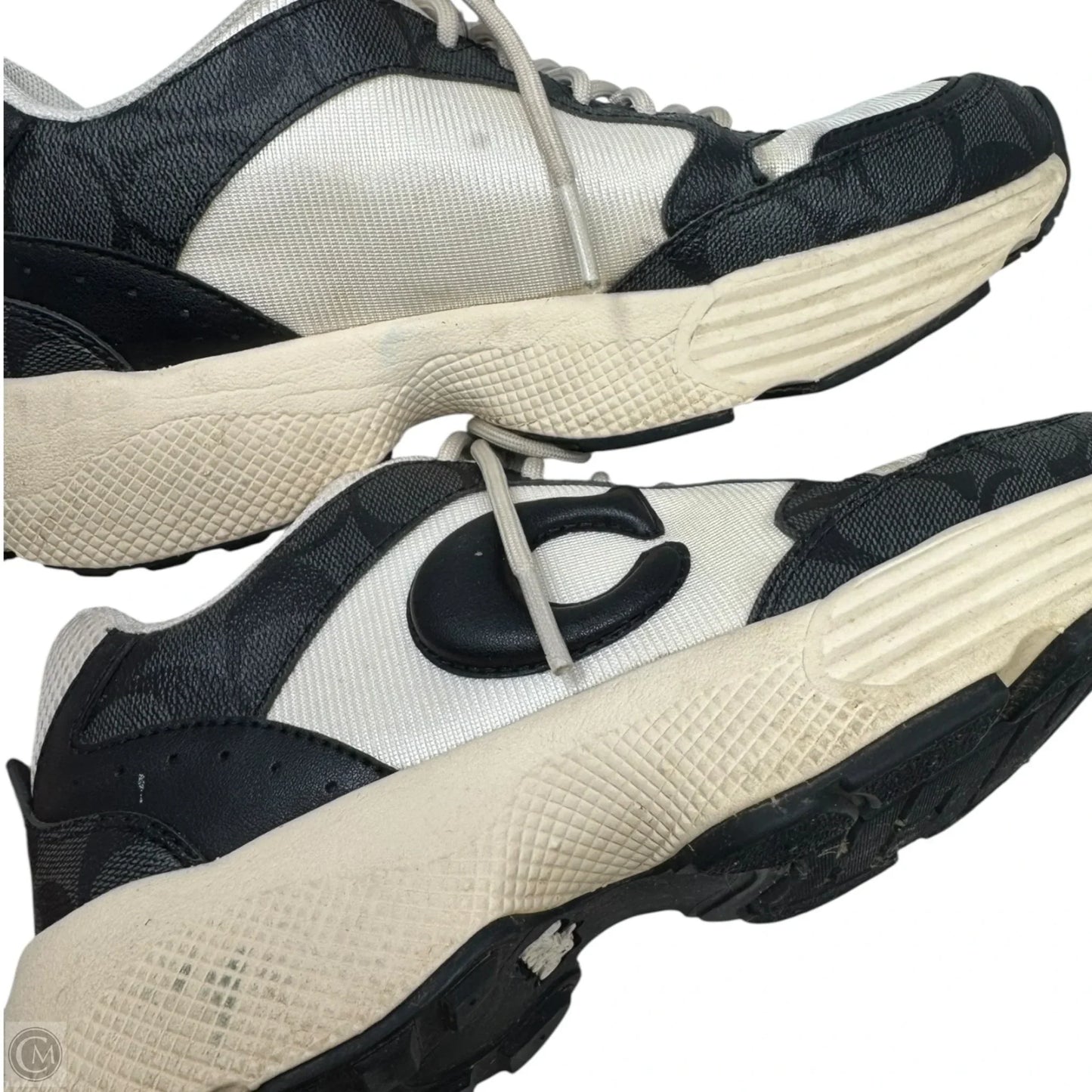 Strider Sneaker Shoes Designer By Coach In Black & Cream, Size: 7.5