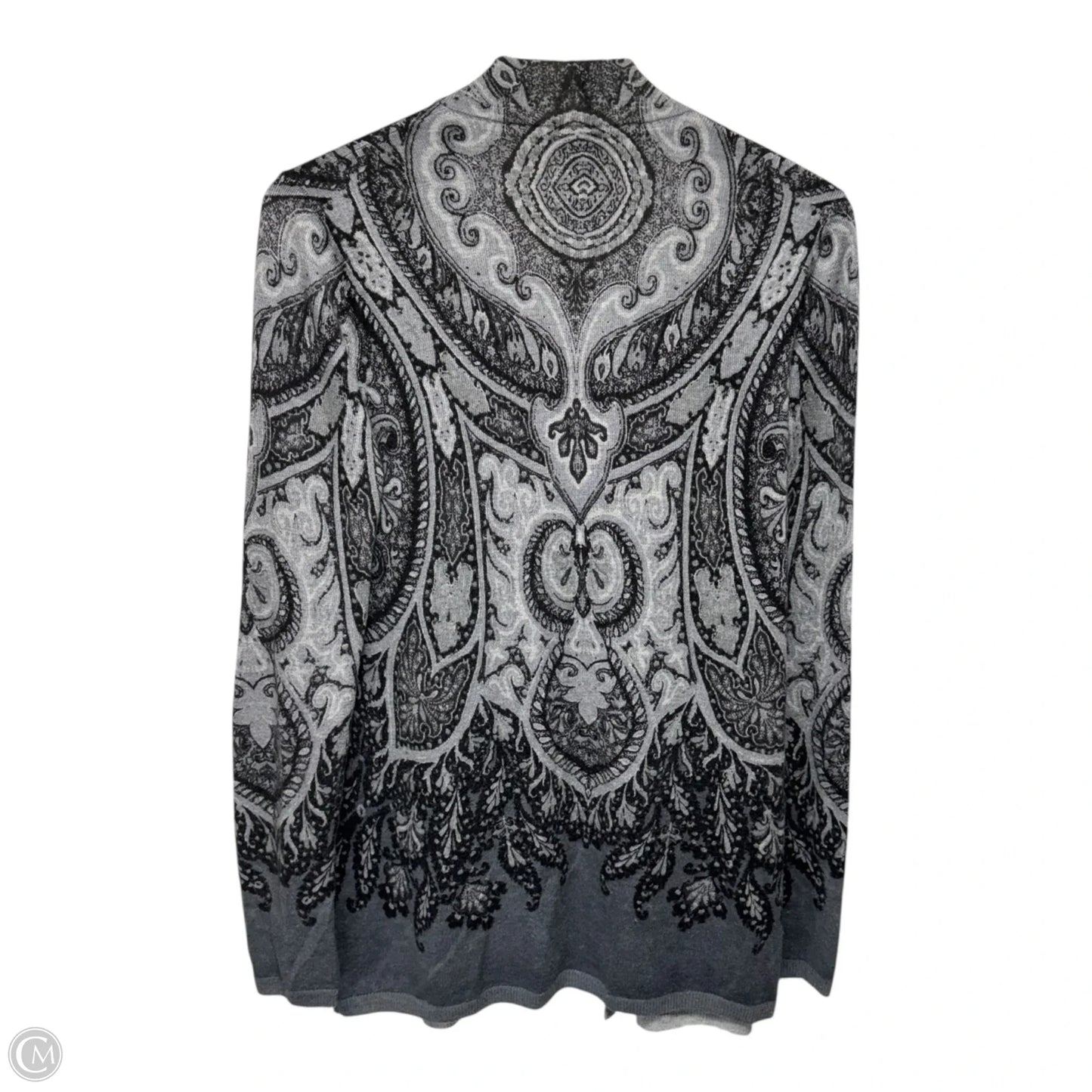 Sweater Cardigan By Talbots In Black & Grey, Size: M