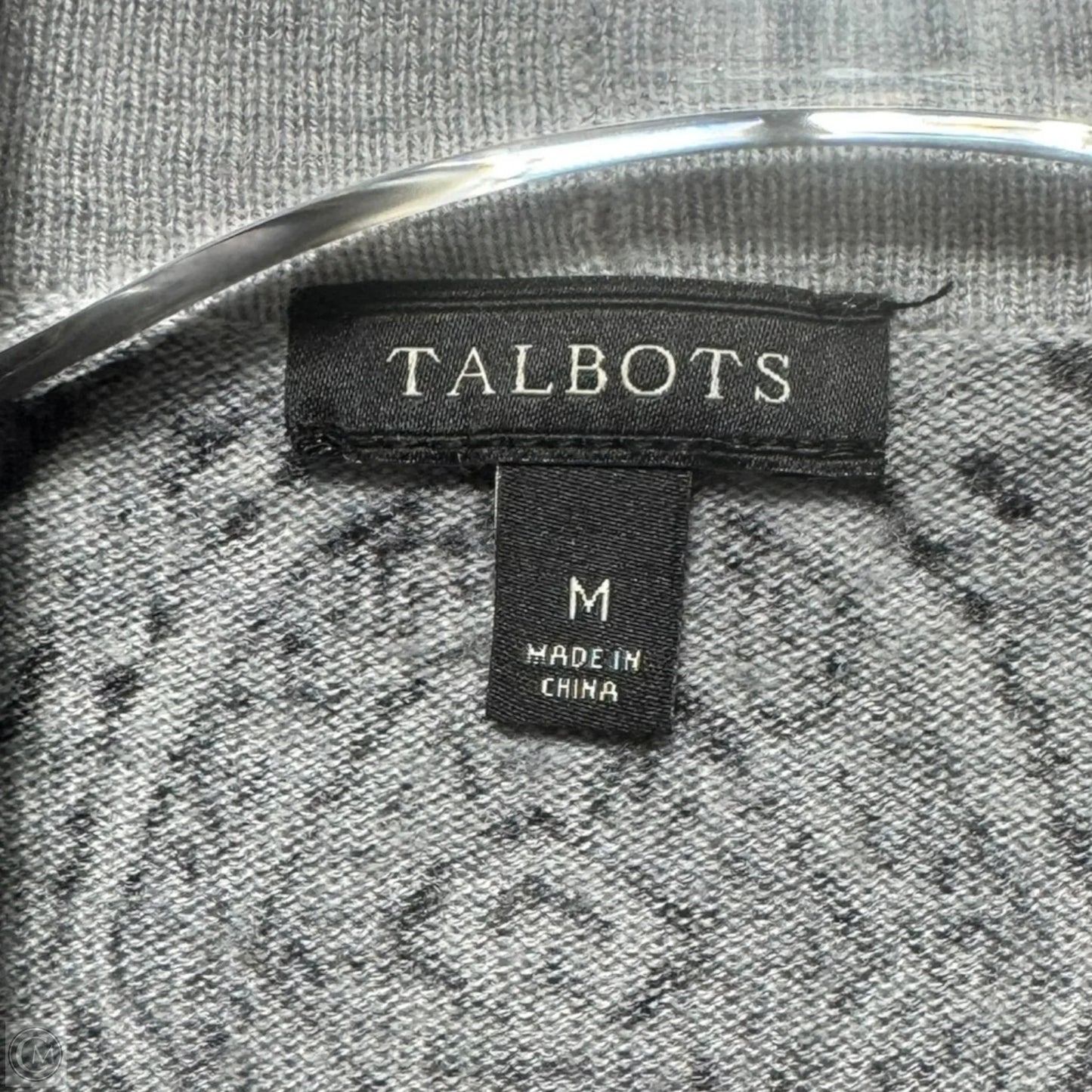 Sweater Cardigan By Talbots In Black & Grey, Size: M