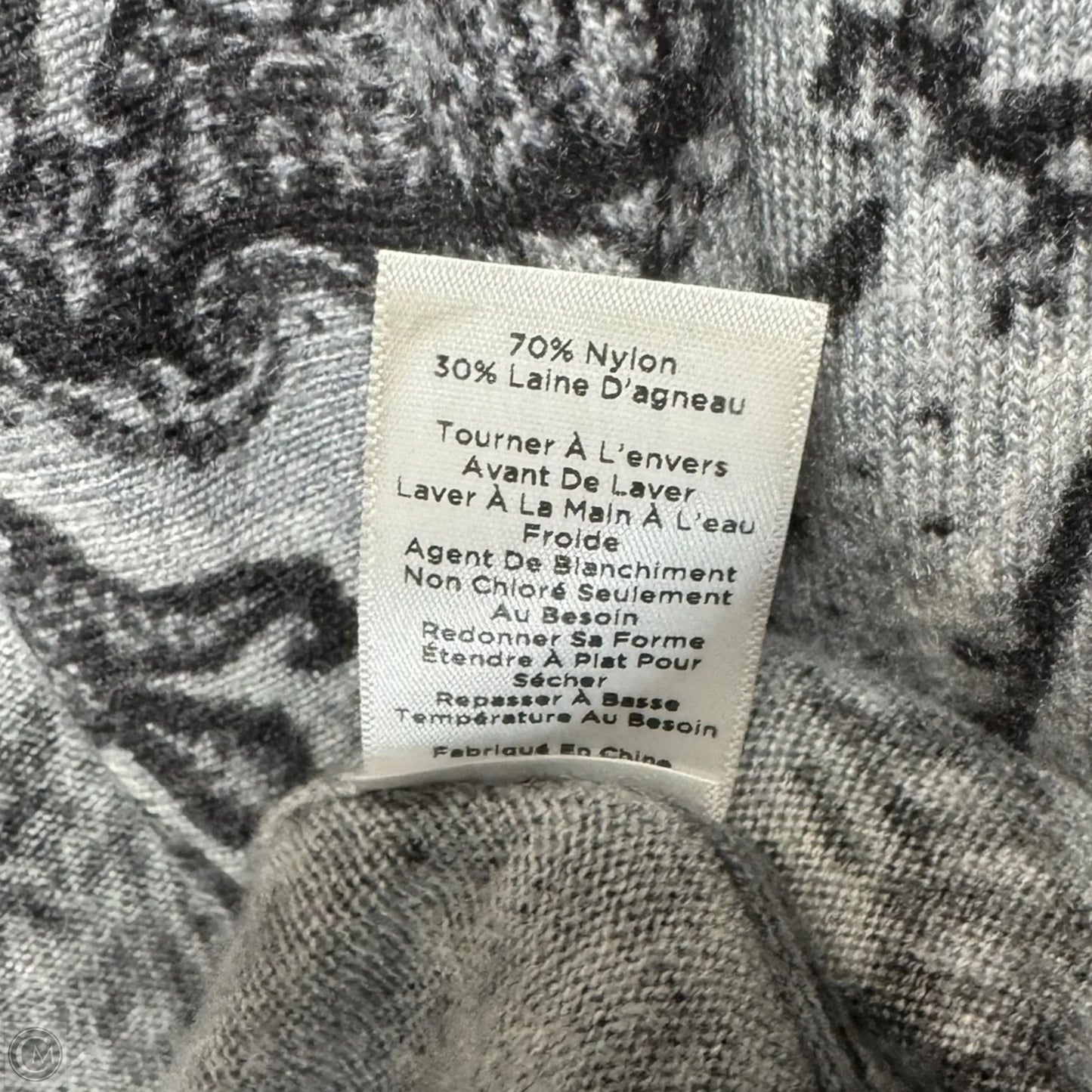 Sweater Cardigan By Talbots In Black & Grey, Size: M