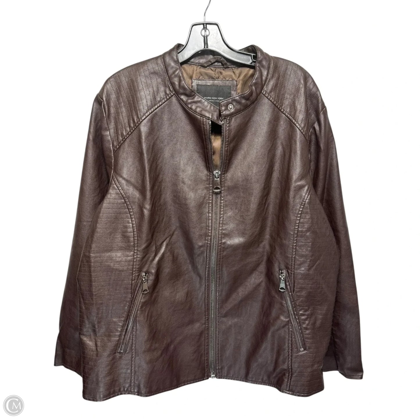 Jacket Moto By Marc New York In Brown, Size: 2x