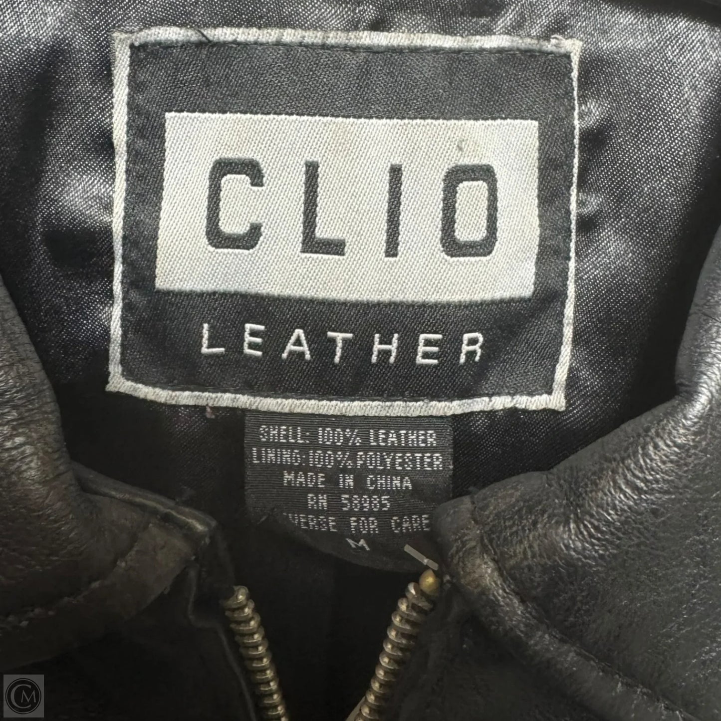 Jacket Leather By Clio In Black, Size: M