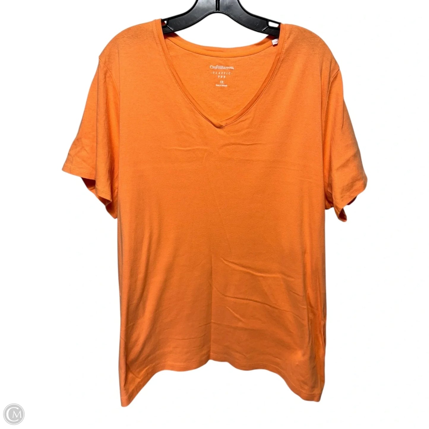 Top Short Sleeve Basic By Croft And Barrow In Orange, Size: 3x