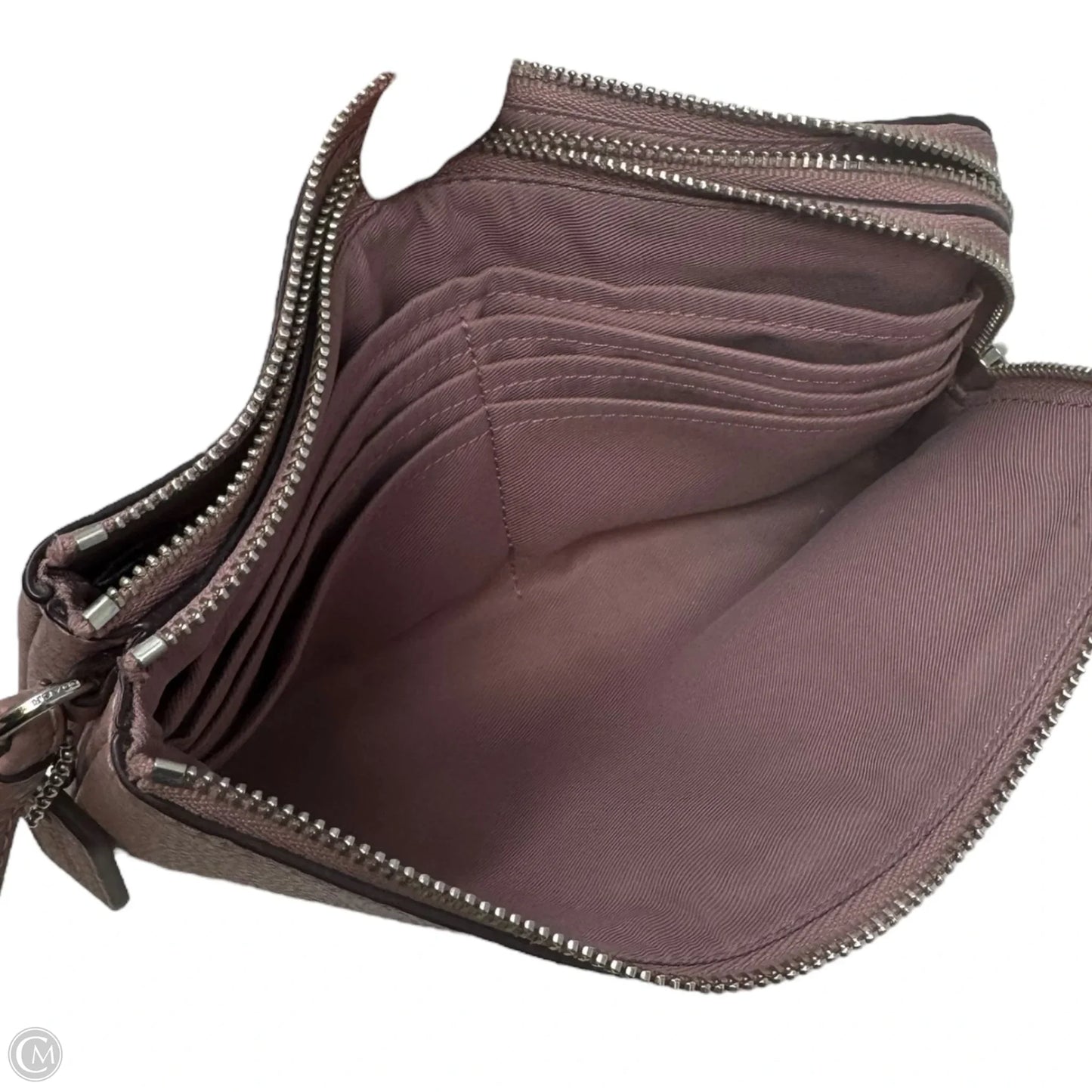 Double Zip Wristlet Designer By Coach, Size: Medium