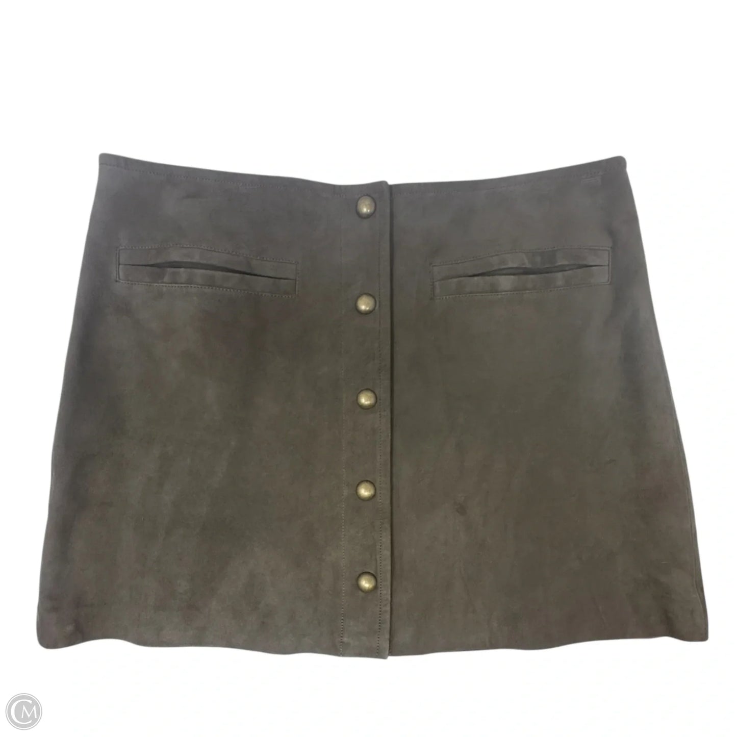 East Village Mini Skirt In Dove Goat Suede By Trina Turk In Green, Size: 12