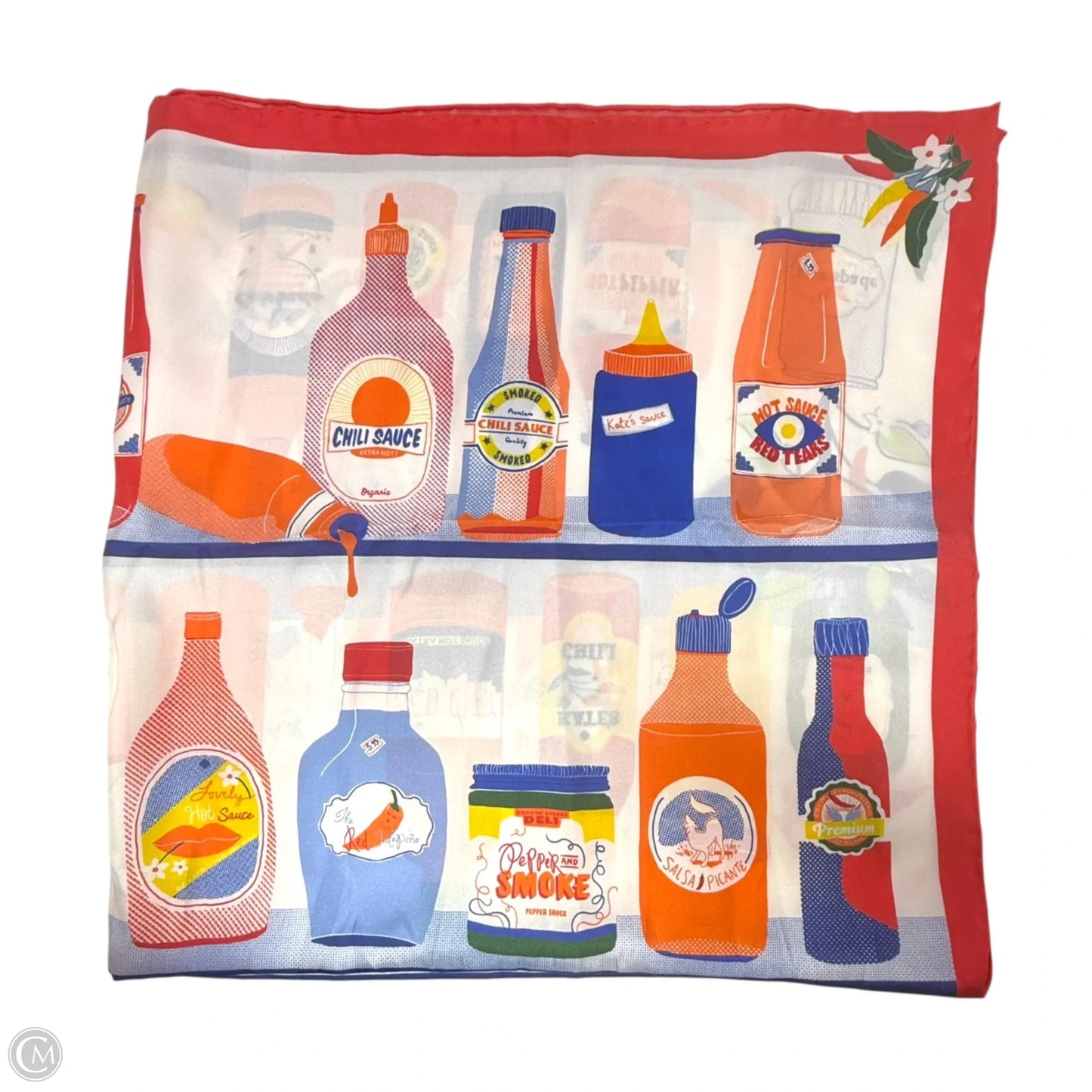 Hot Sauce Silk Square Scarf Designer By Kate Spade
