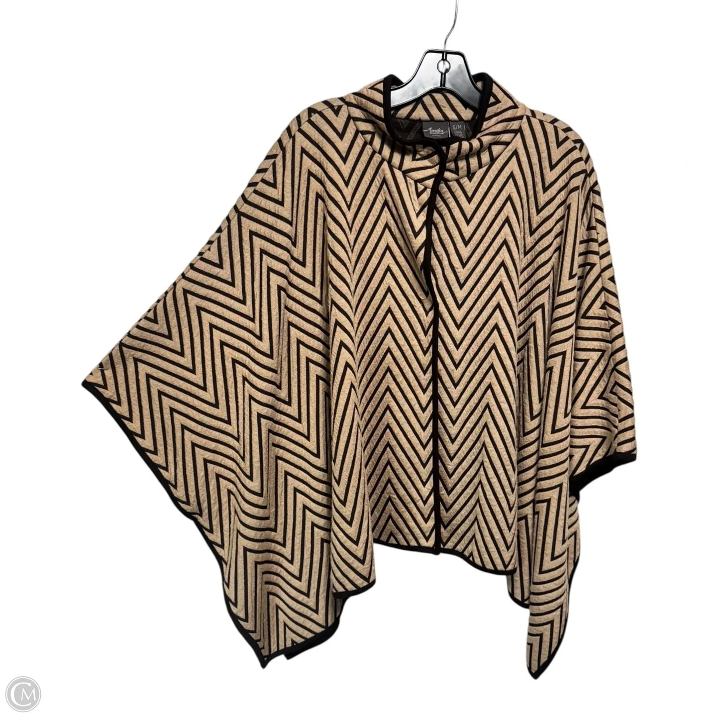 Jacket Poncho By Chicos In Striped Pattern, Size: M