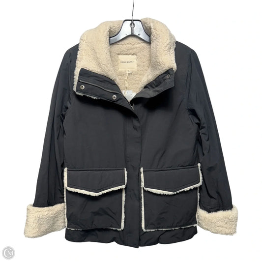 Jacket Faux Fur & Sherpa By Thread And Supply In Black & Cream, Size: Xs