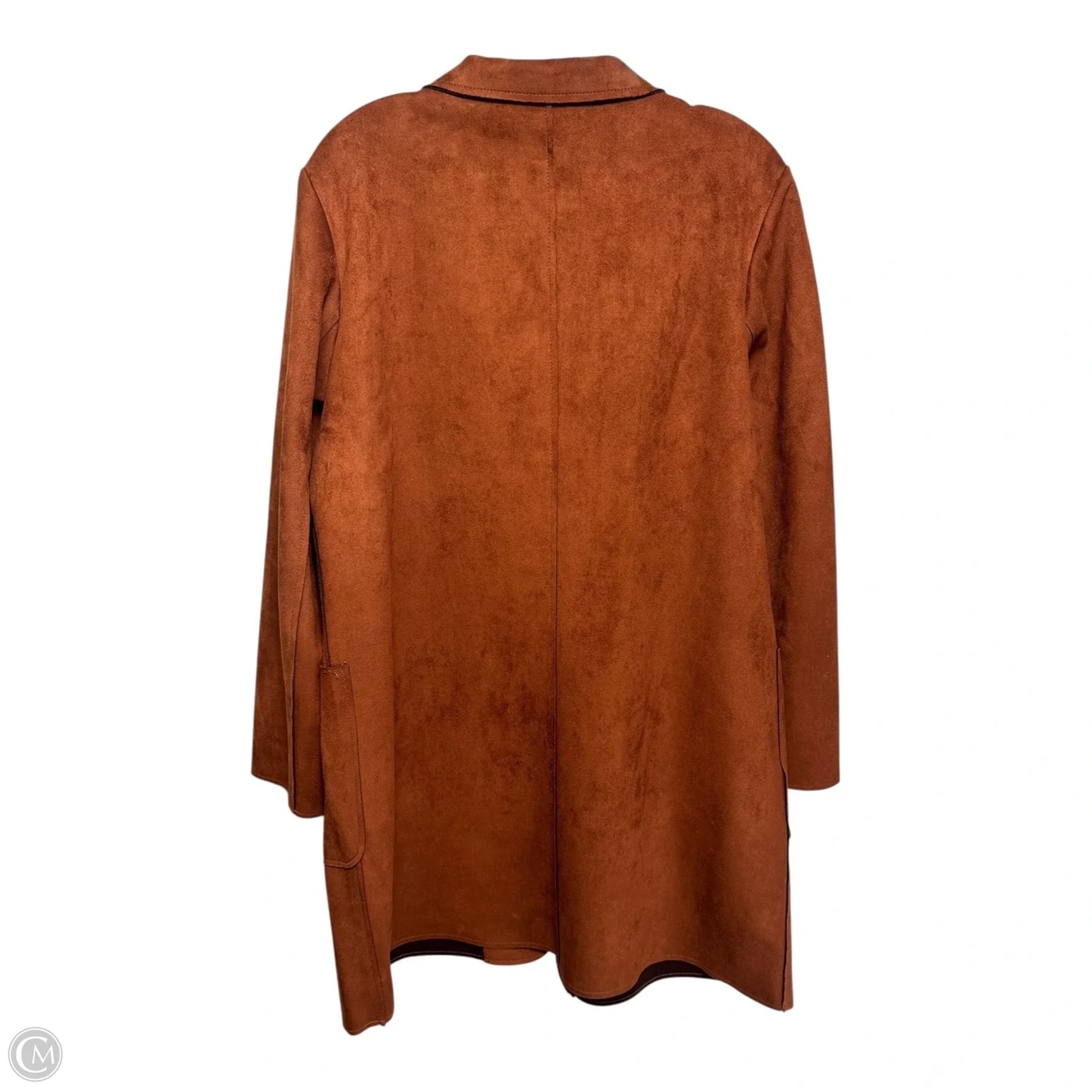 Faux Suede Coat By Magaschoni In Brown, Size: Xl